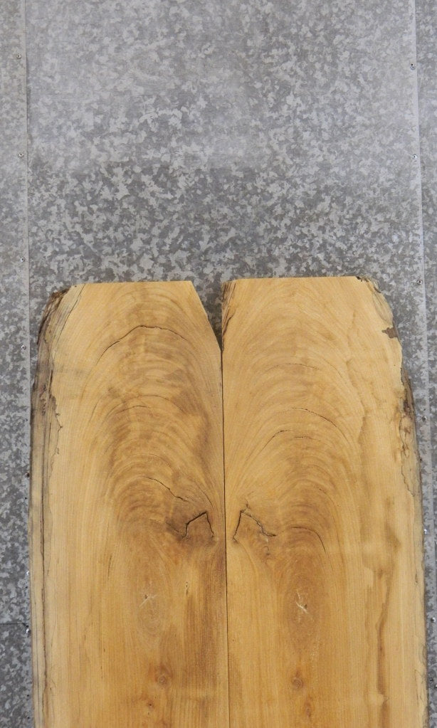 2- Live Edge Hackberry Bookmatched Kitchen Table Top Slabs 39042-39043