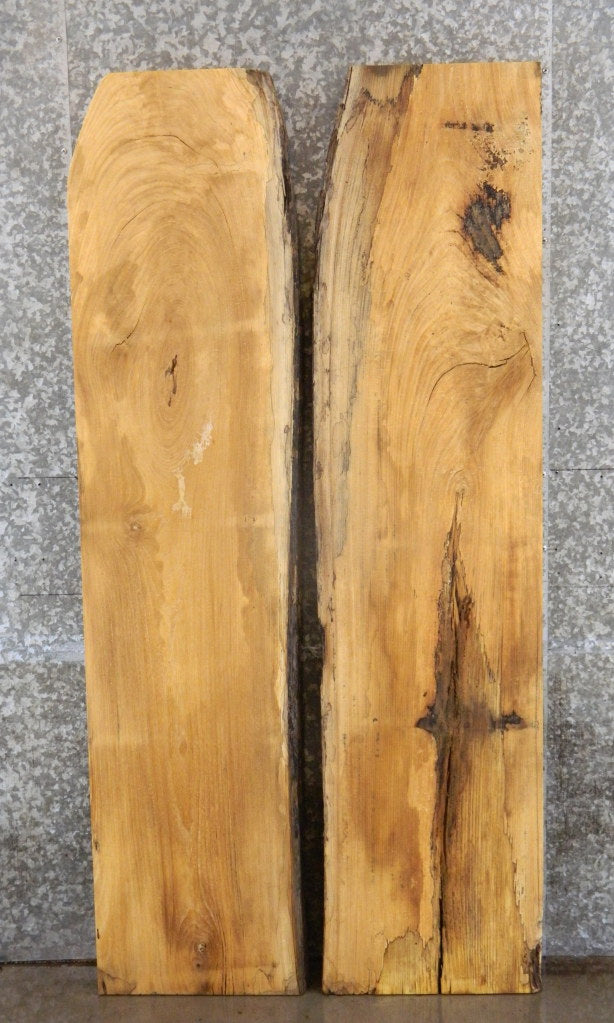 2- Live Edge Hackberry Bookmatched Kitchen Table Top Slabs 39042-39043