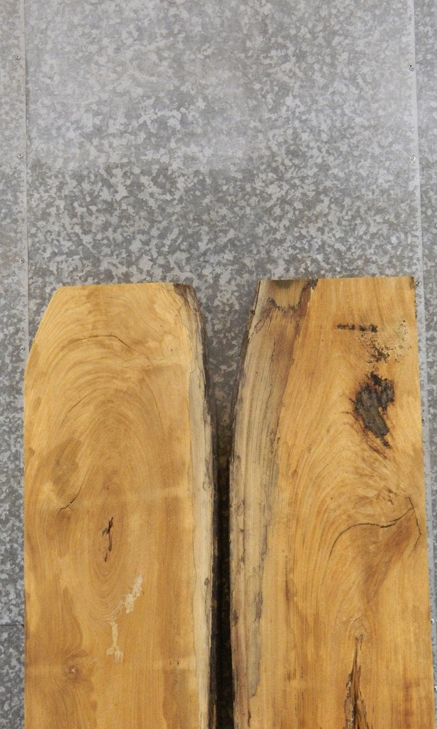 2- Live Edge Hackberry Bookmatched Kitchen Table Top Slabs 39042-39043