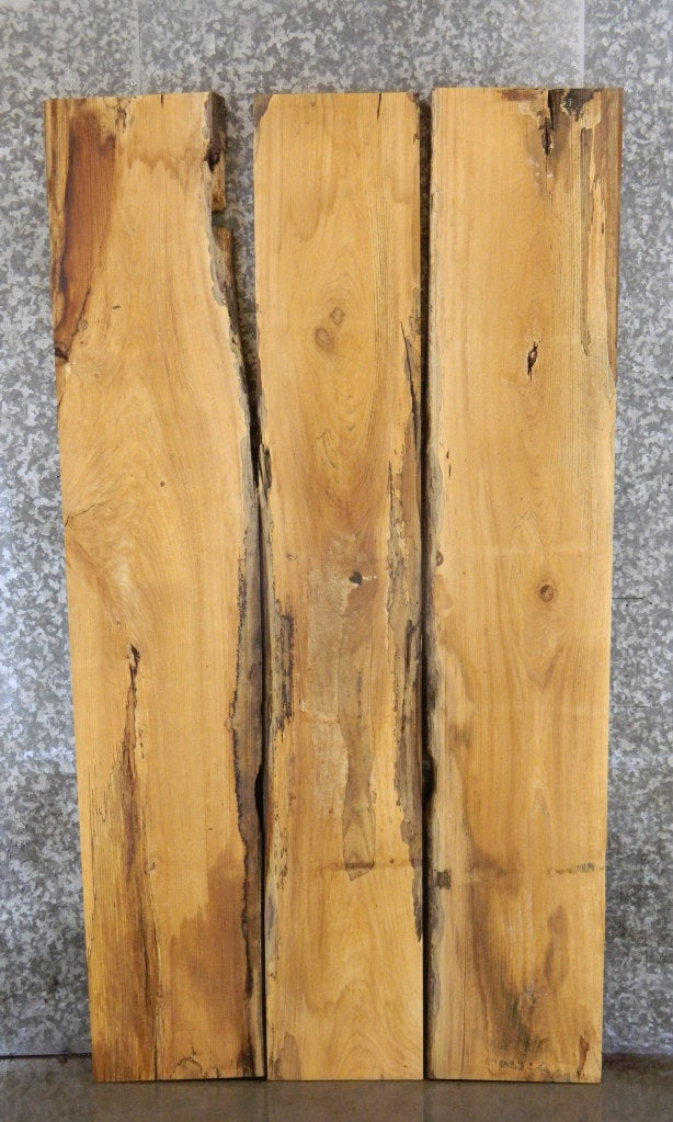 3- Live Edge Bookmatched Hackberry Kitchen Table Slab Set 39044-39046