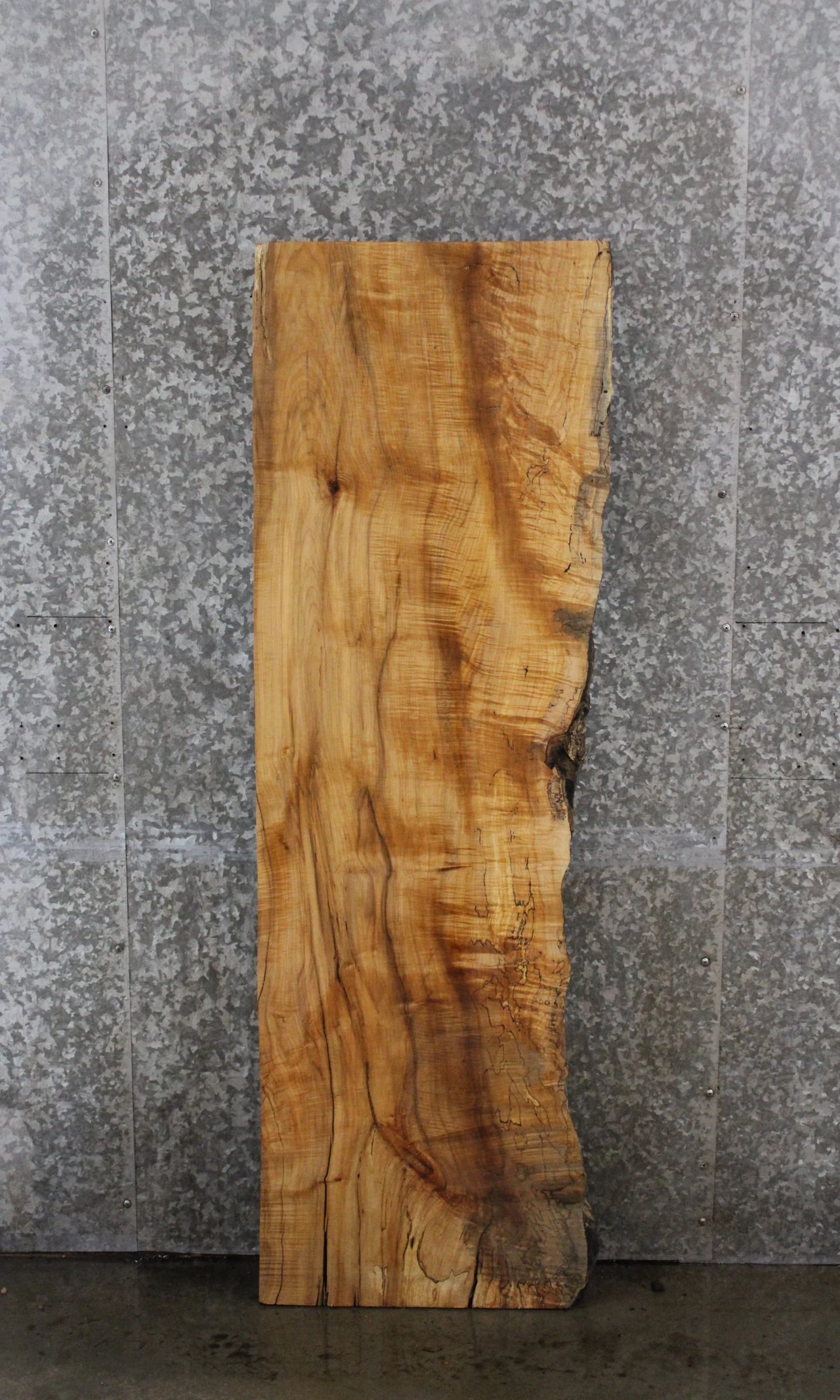 Figured Spalted Maple Live Edge Bench/Desk Slab 39050