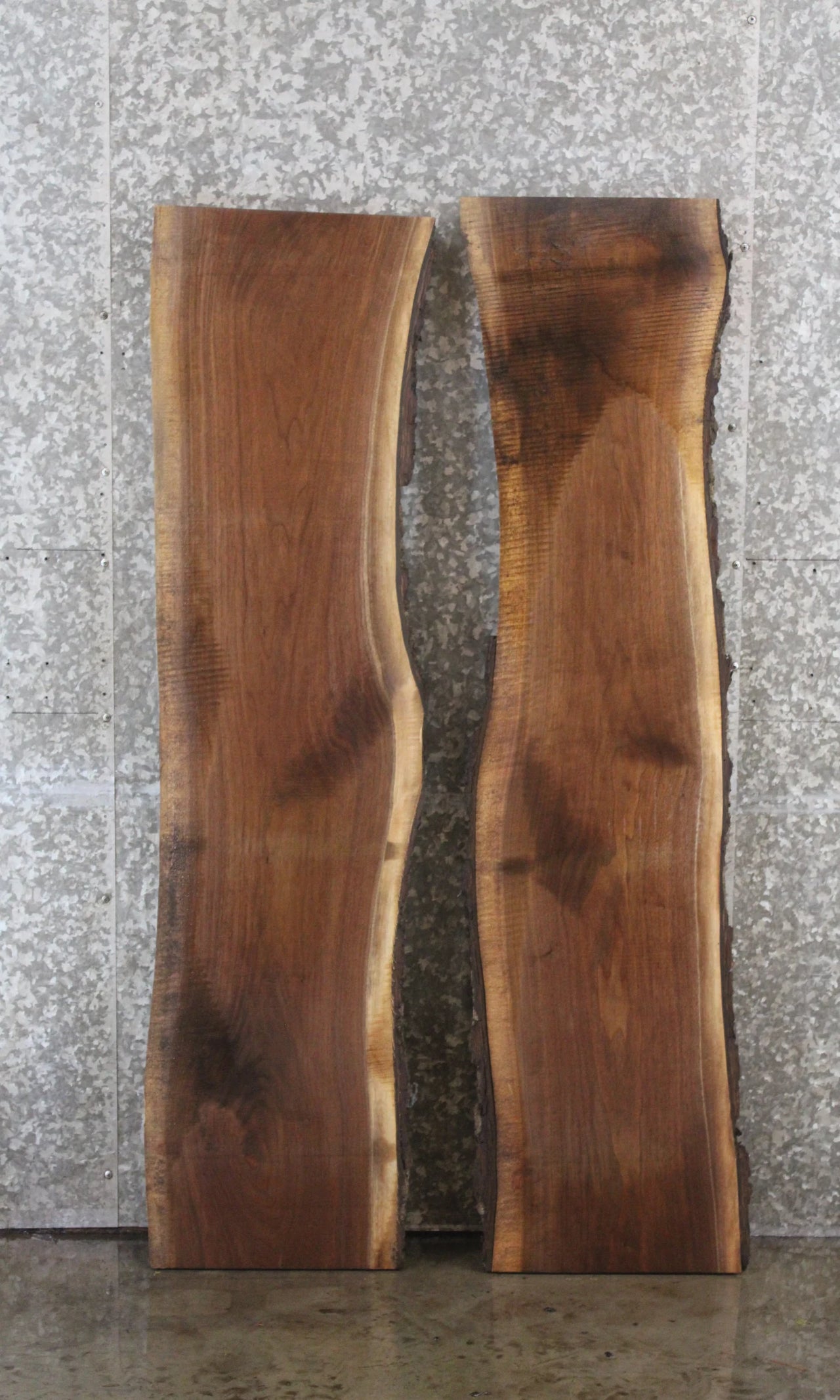 2- Black Walnut Live Edge River Table/Bench Slabs 39055
