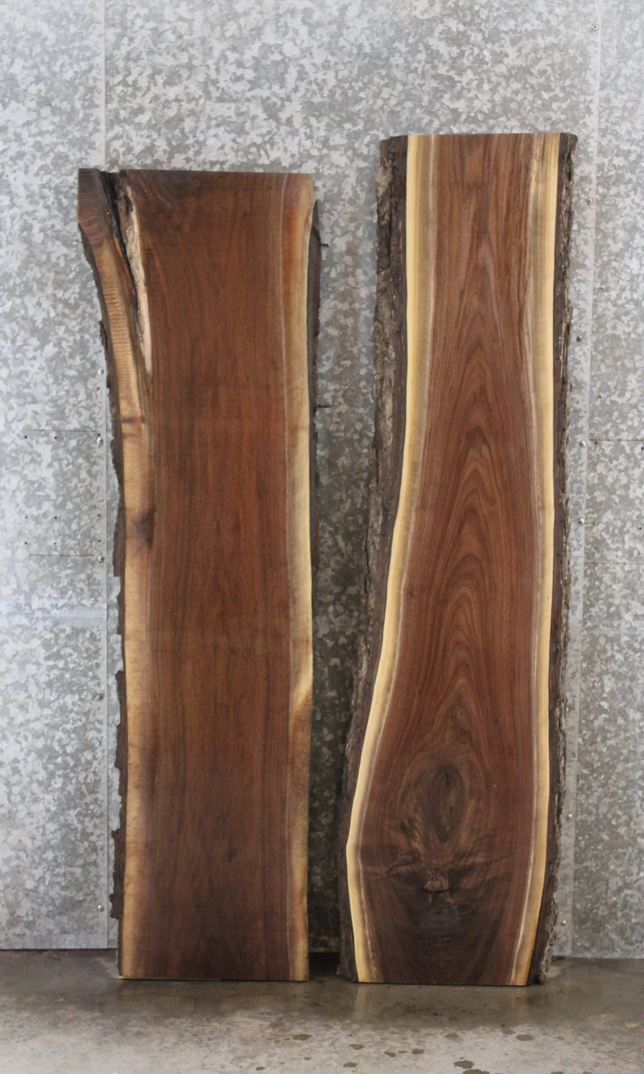2- Black Walnut Live Edge River Table/Bench Slabs 39056