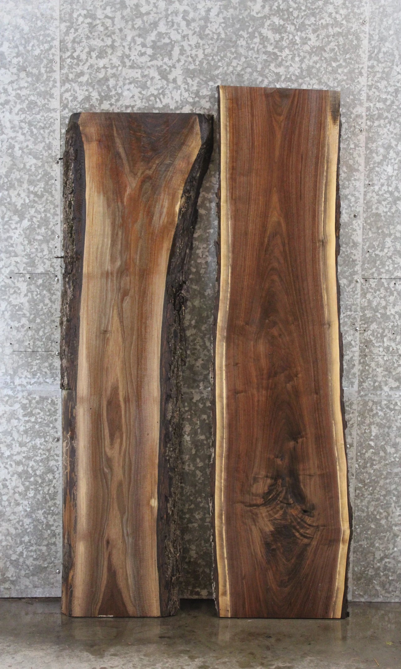 2- Black Walnut Live Edge River Table/Bench Slabs 39056