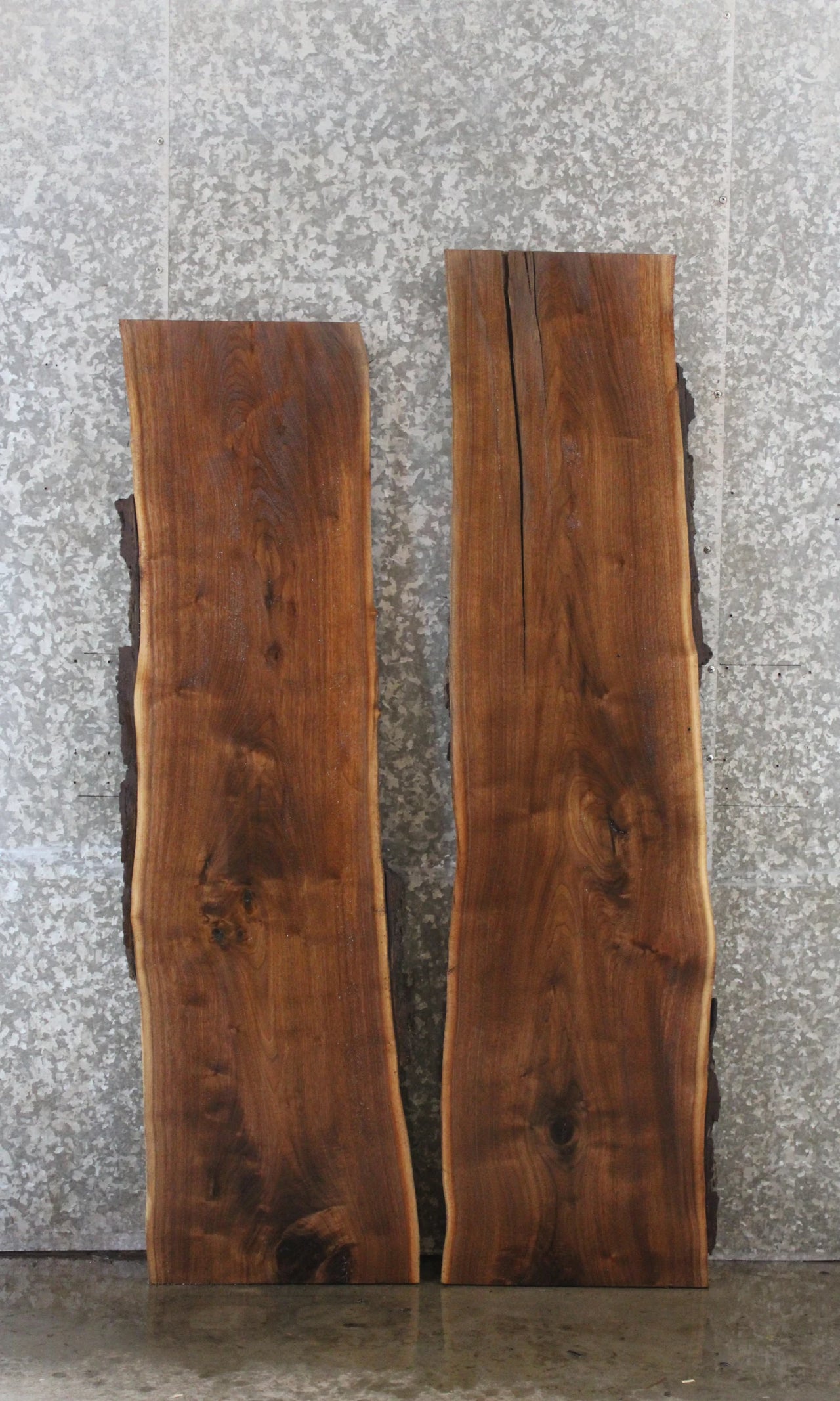 2- Black Walnut Live Edge River Table/Bench Slabs 39057