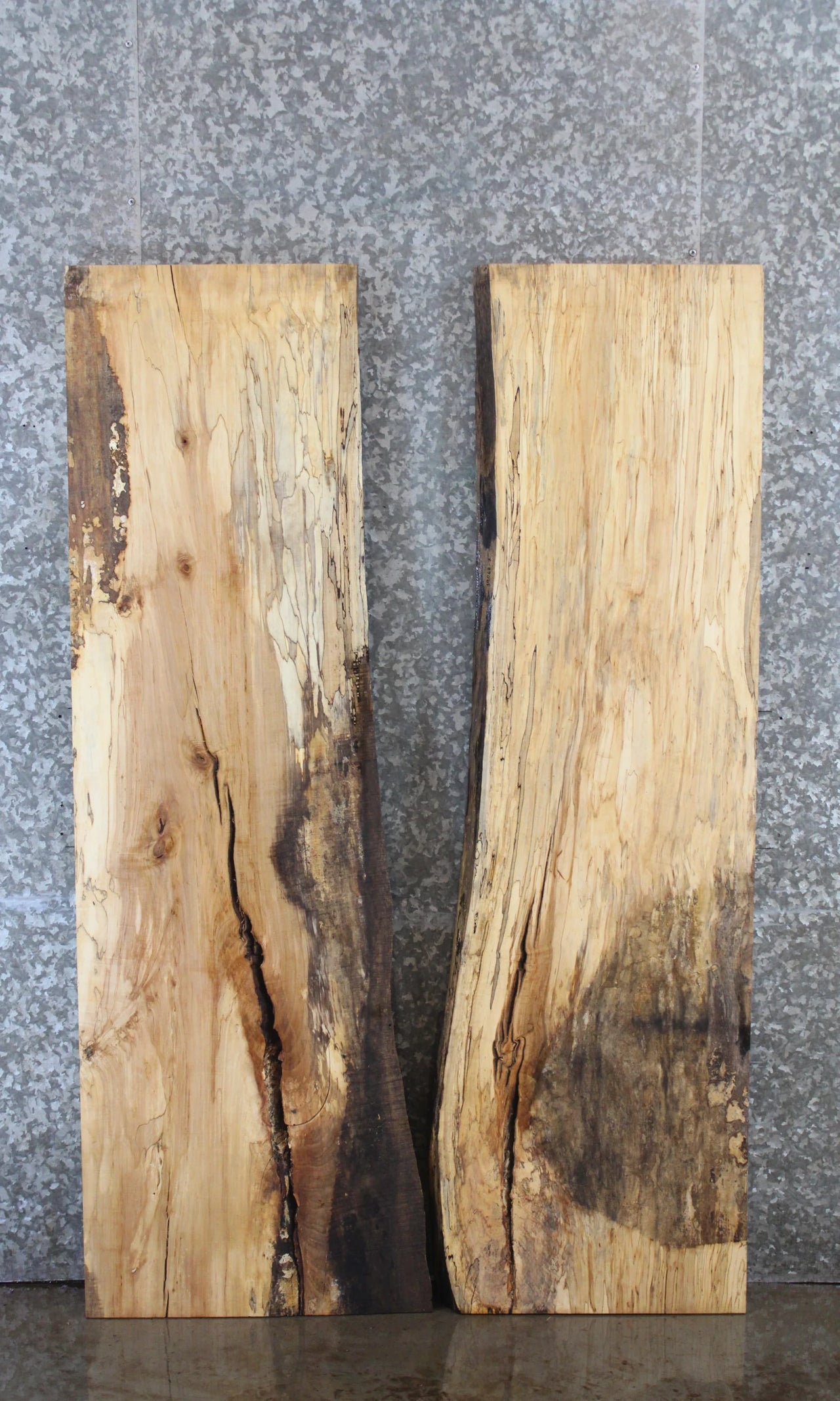2- Spalted Maple Live Edge Slab Rustic Kitchen Table Top 39062