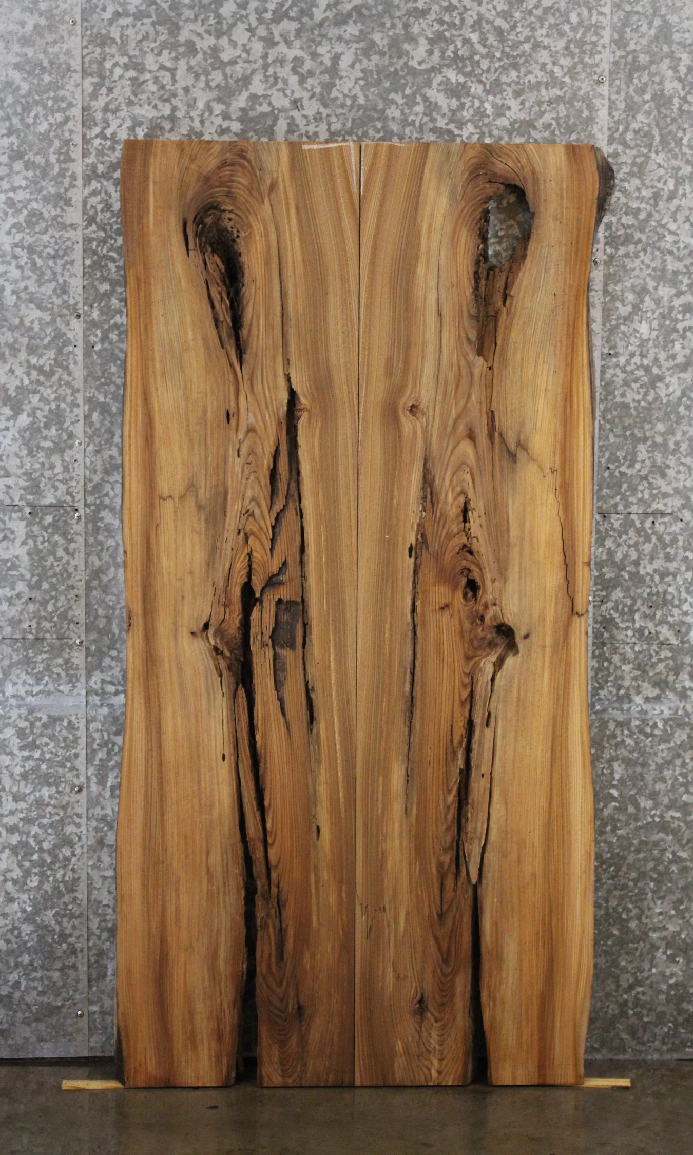 2- Rustic Elm Bookmatched Dining Table Top, Coffee Table 39063