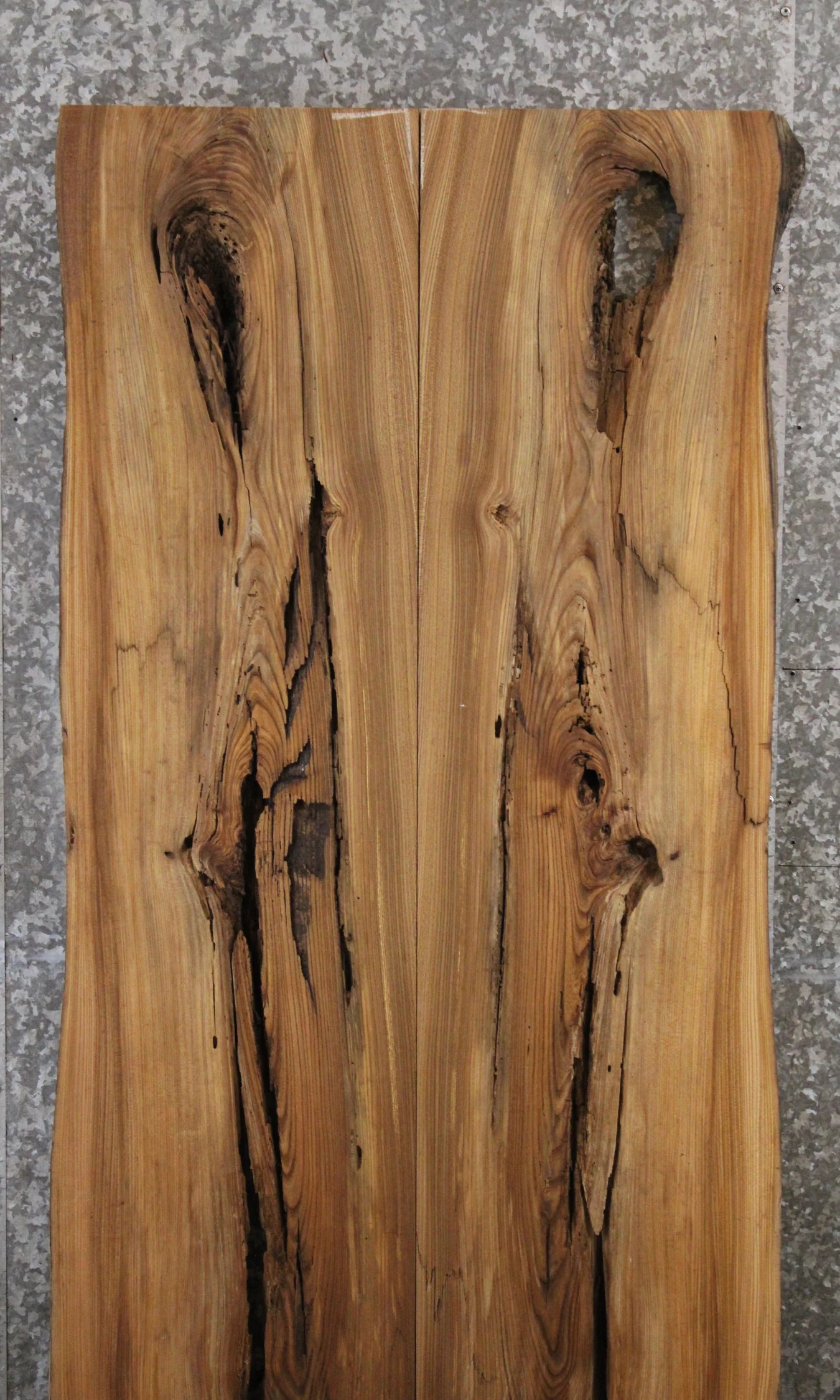 2- Rustic Elm Bookmatched Dining Table Top, Coffee Table 39063