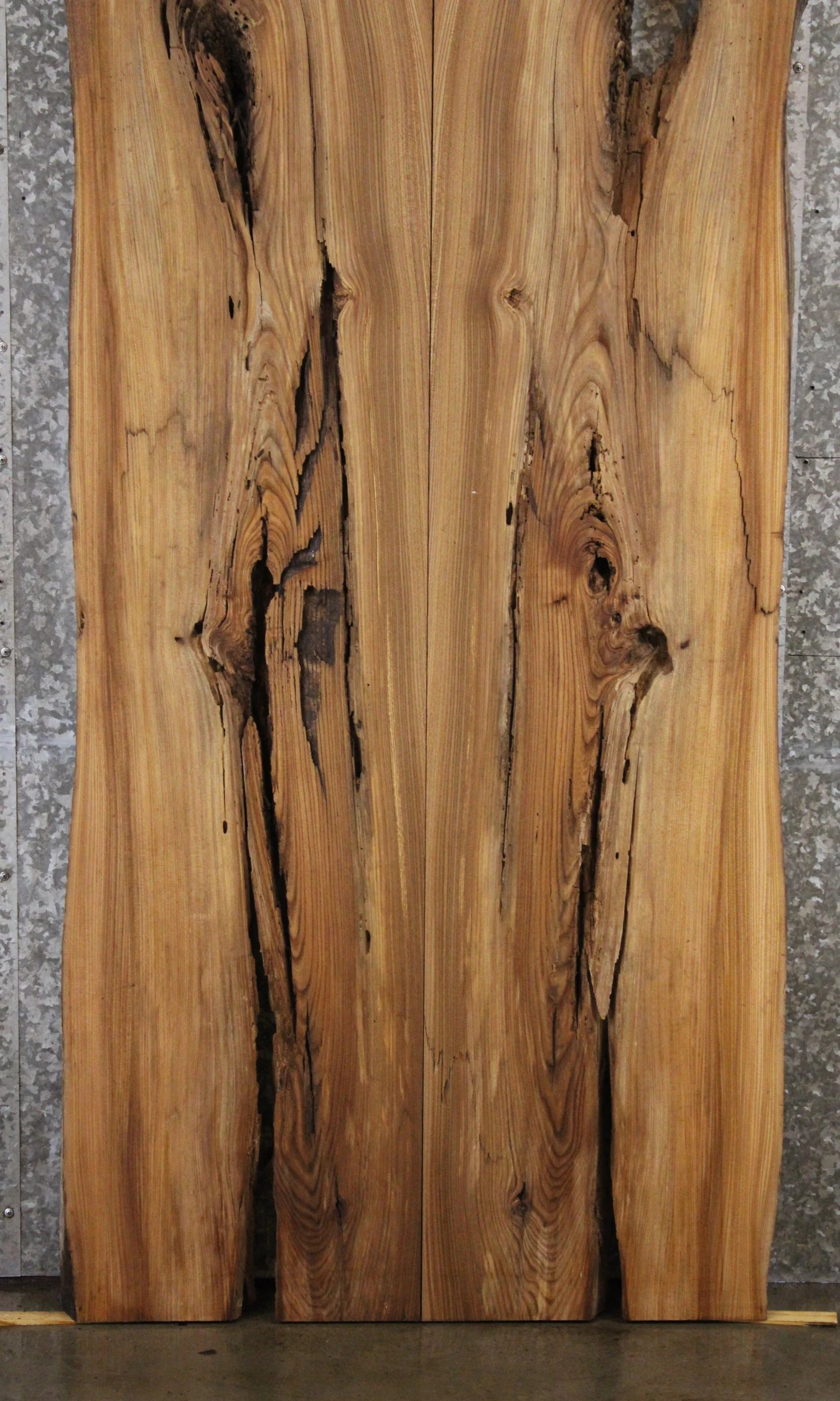 2- Rustic Elm Bookmatched Dining Table Top, Coffee Table 39063