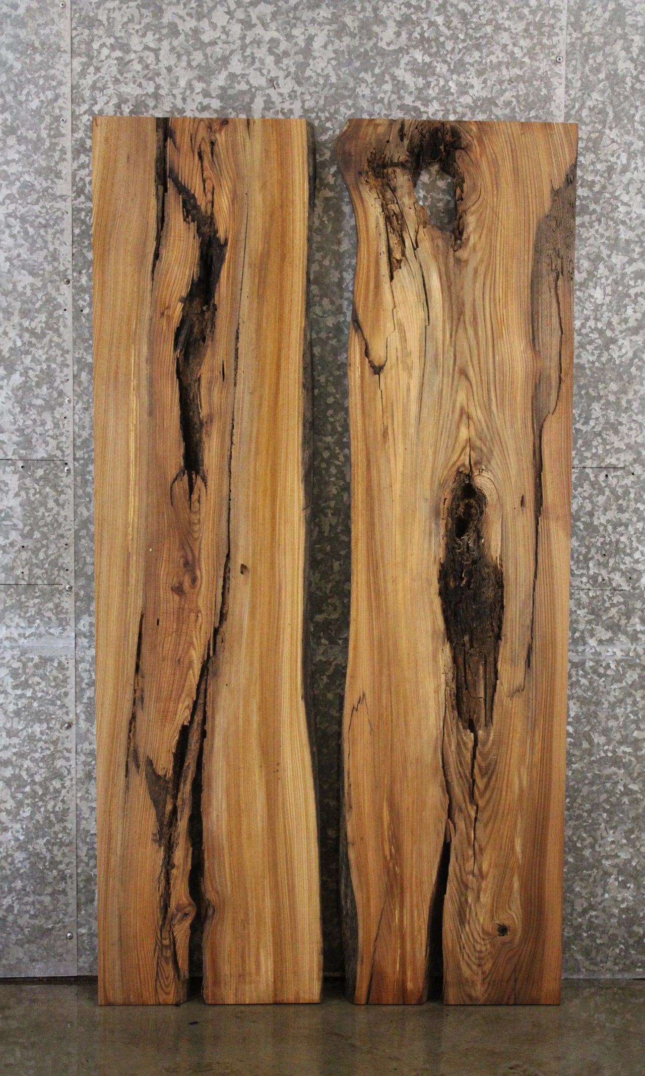 2- Rustic Elm Bookmatched Dining Table Top, Coffee Table 39063