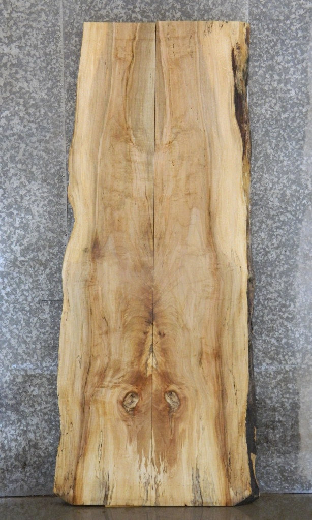 2- Spalted Maple Bookmatched Live Edge Kitchen Table Top Slabs 39065-39066