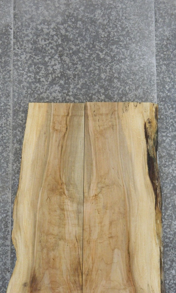 2- Spalted Maple Bookmatched Live Edge Kitchen Table Top Slabs 39065-39066