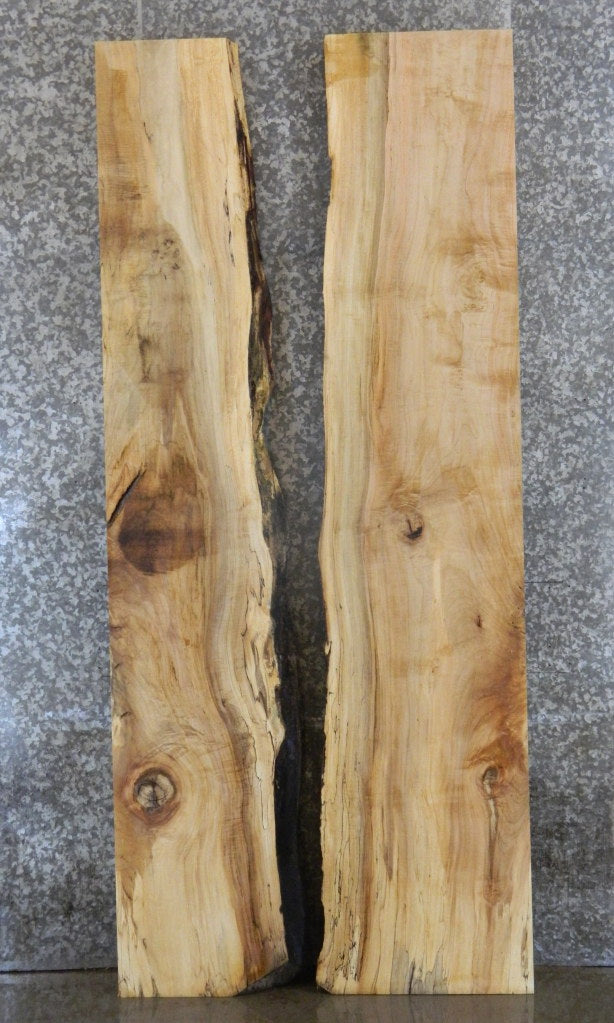 2- Spalted Maple Bookmatched Live Edge Kitchen Table Top Slabs 39065-39066