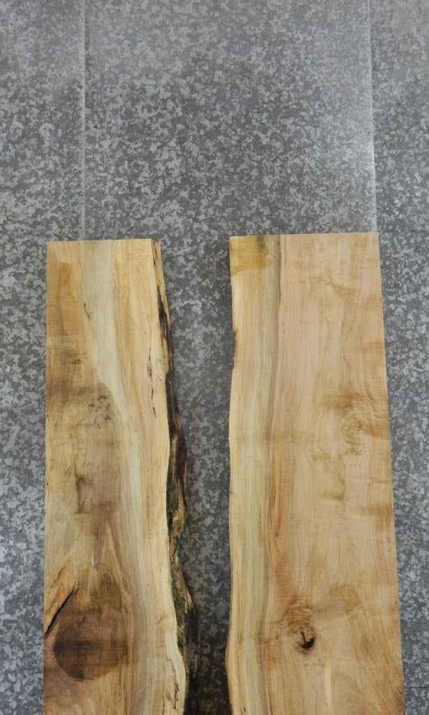 2- Spalted Maple Bookmatched Live Edge Kitchen Table Top Slabs 39065-39066