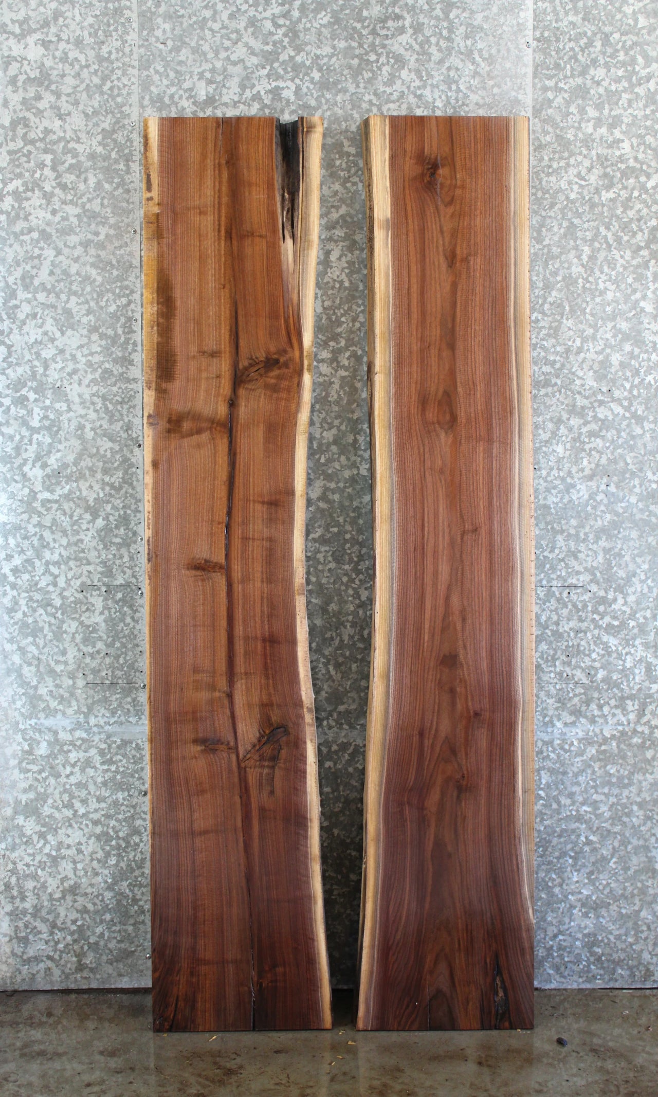 2- Black Walnut Live Edge Book Match Bar Top/Dining Table Slabs 39070