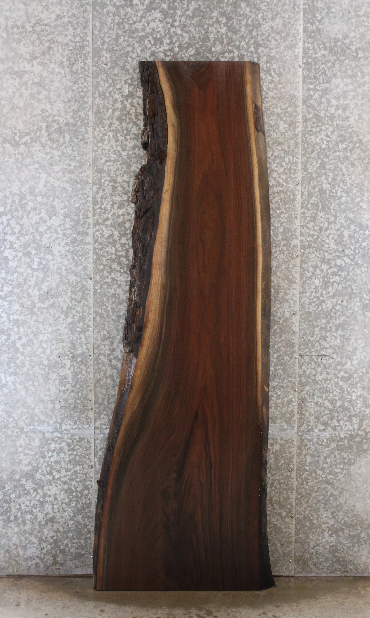 Black Walnut Live Edge Desk Slab, Rustic Wood 39072