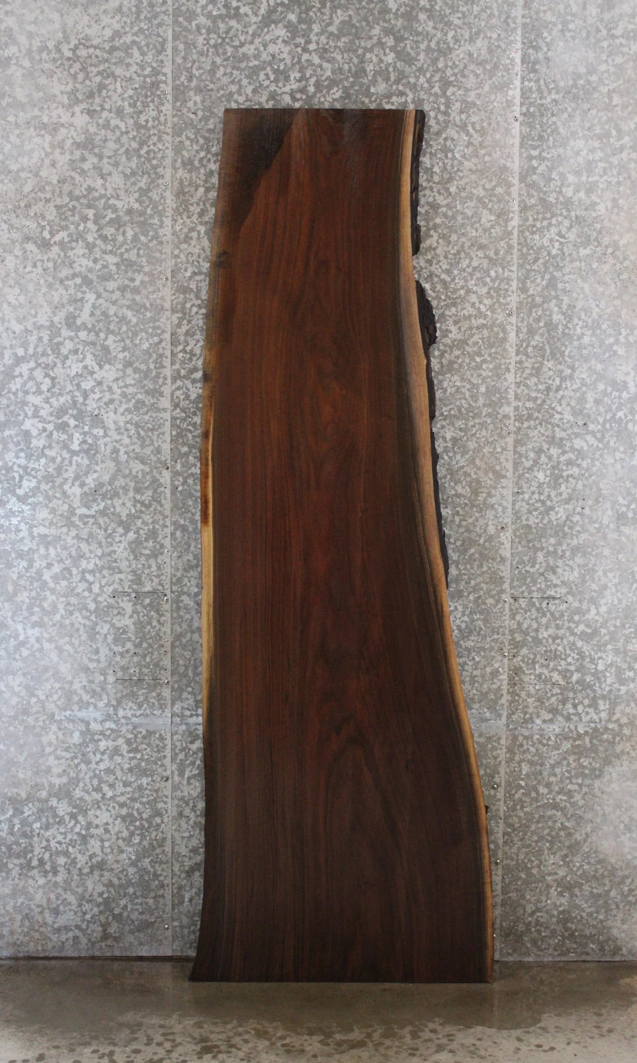 Black Walnut Live Edge Desk Slab, Rustic Wood 39072