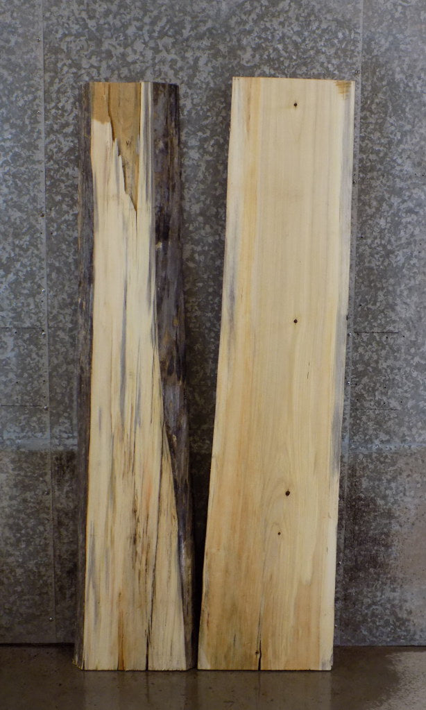 2- Bookmatched Live Edge Rustic Cottonwood Table Slabs CLOSEOUT 39073-39074