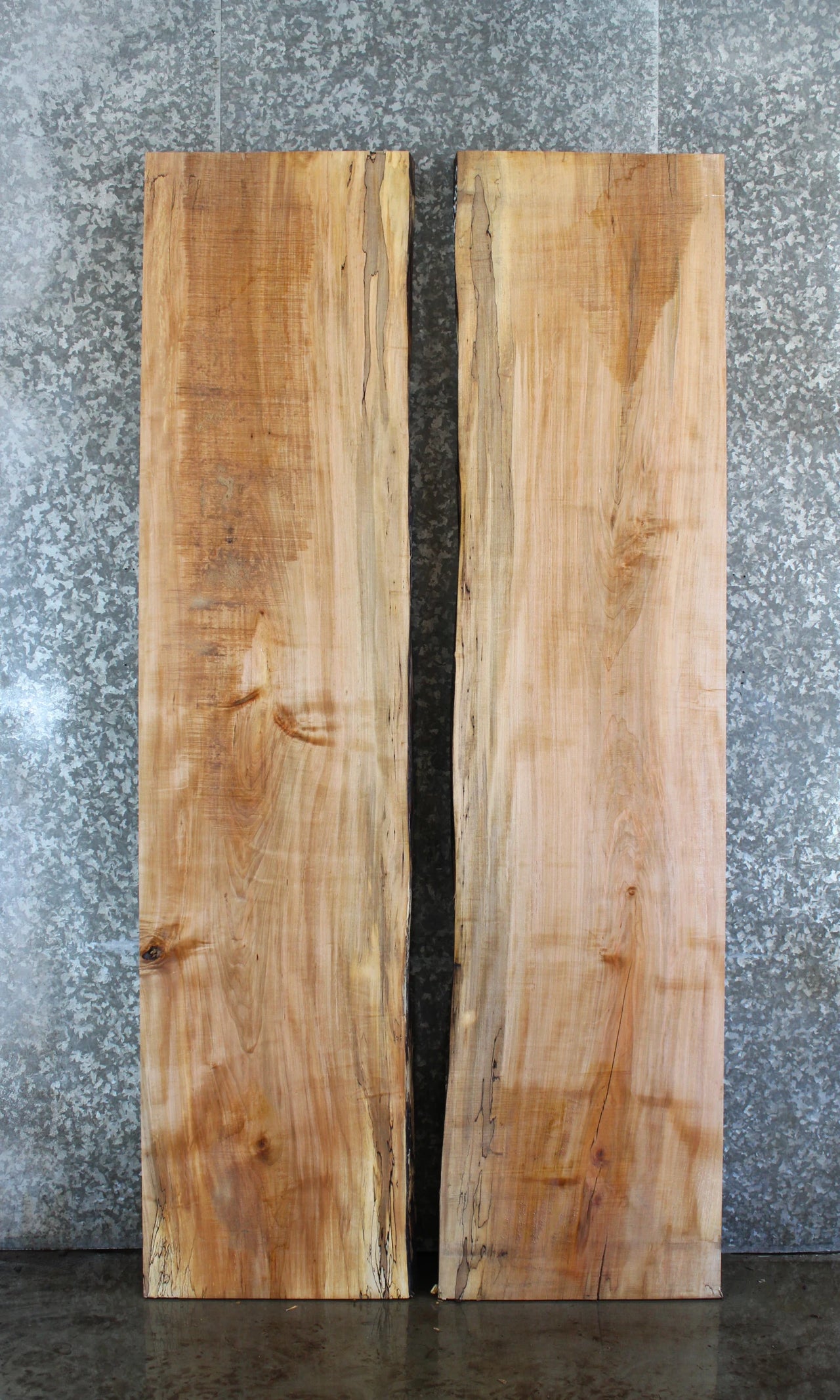 2- Spalted Maple Live Edge Book Match Bar Top/Dining Table Slabs 39075