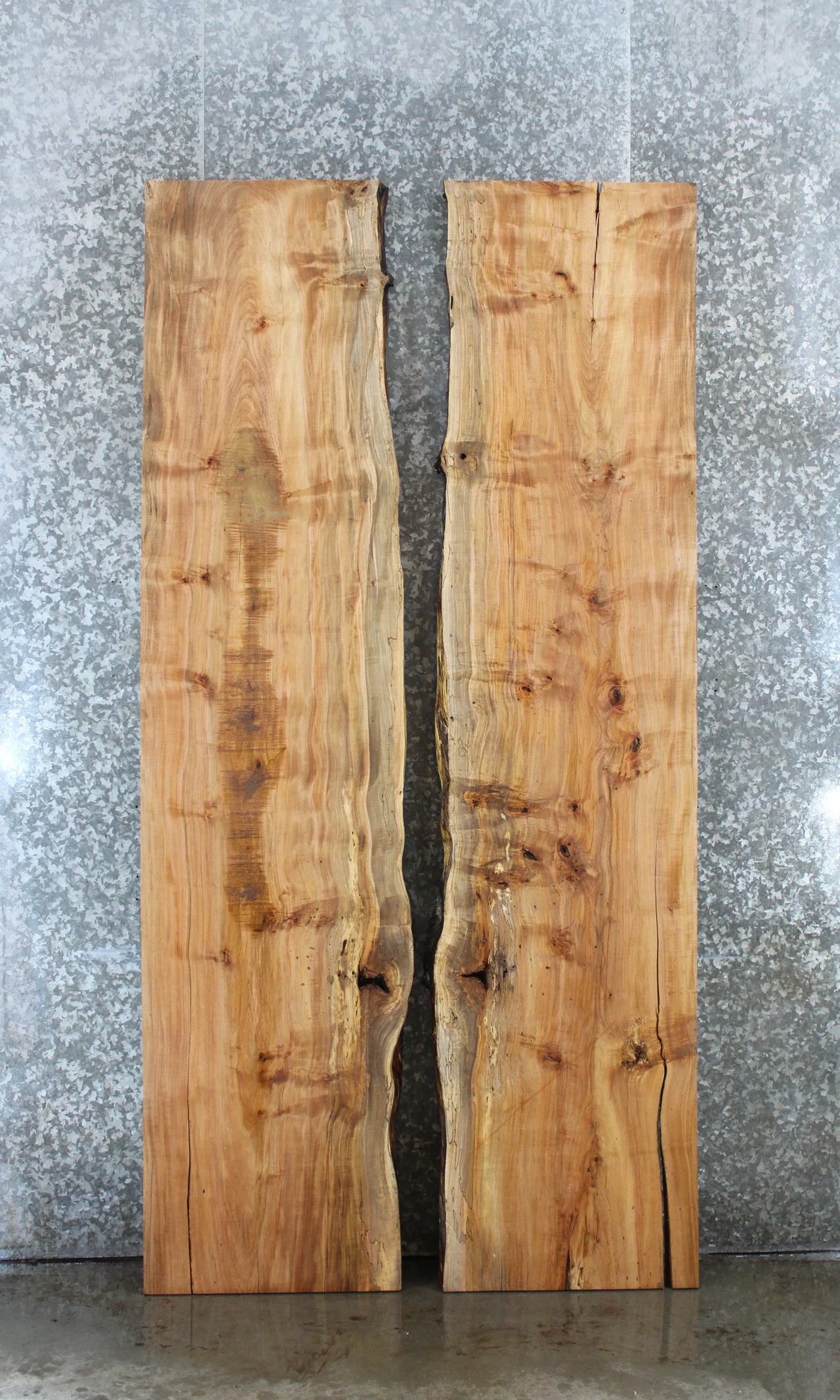 2- Bookmatched Spalted Maple Live Edge Island/Dining Table Top 39075-39076