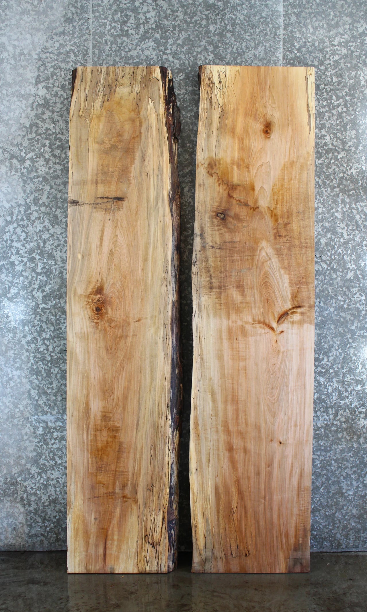 2- Spalted Maple Live Edge Book Match Bar Top/Dining Table Slabs 39076
