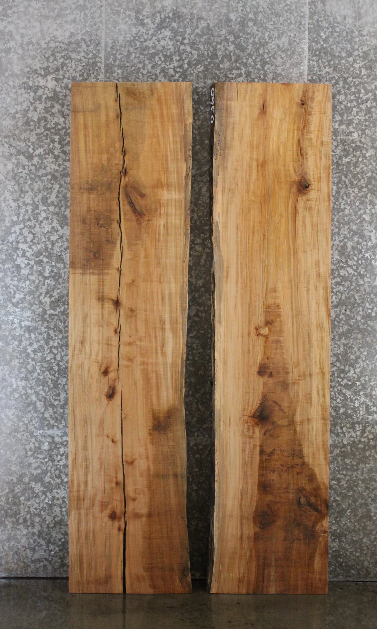 2- Spalted Maple Live Edge Book Match Dining Table/Bar Top Slabs 39089