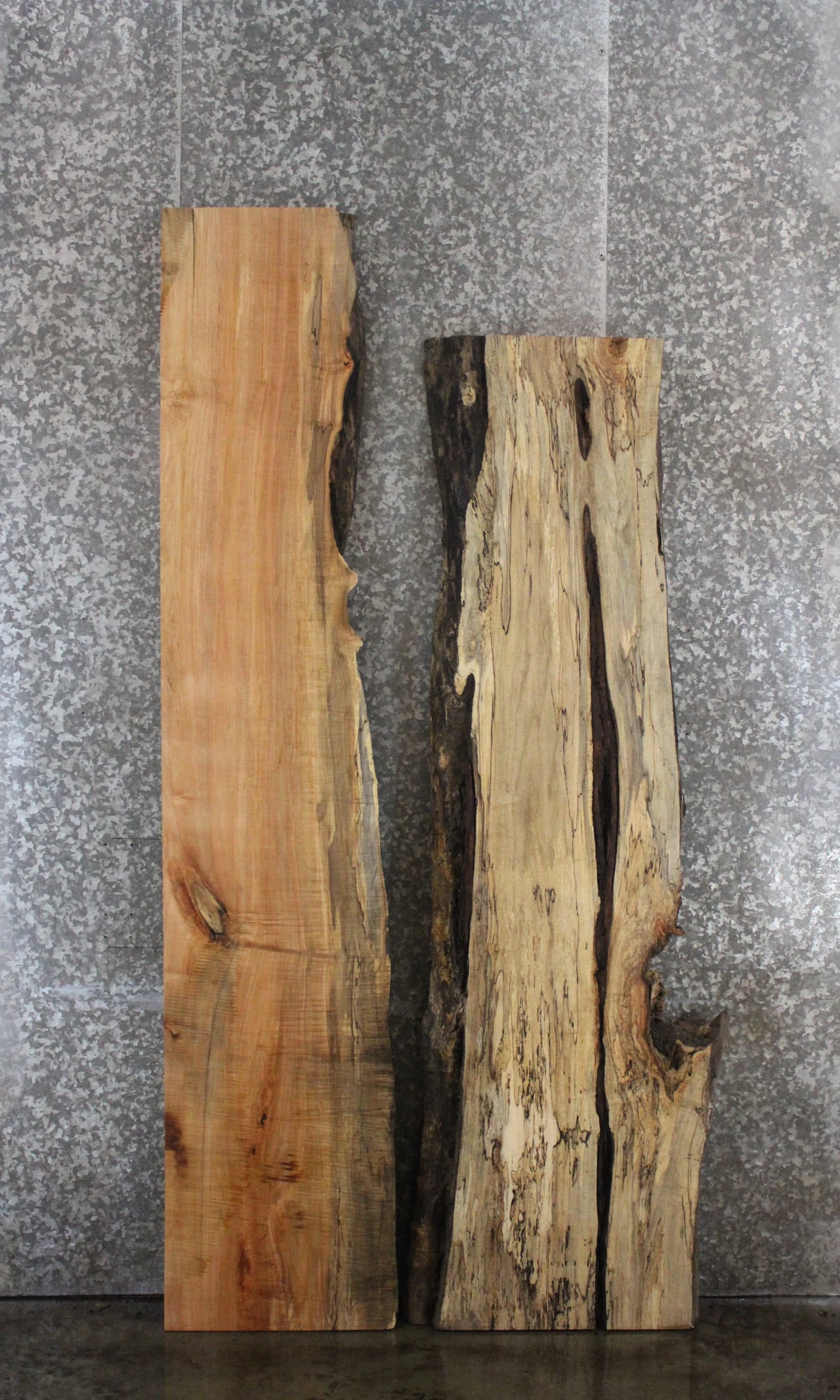 2- Spalted Maple Live Edge Bar Top/Desk Slabs, Epoxy Project 39092