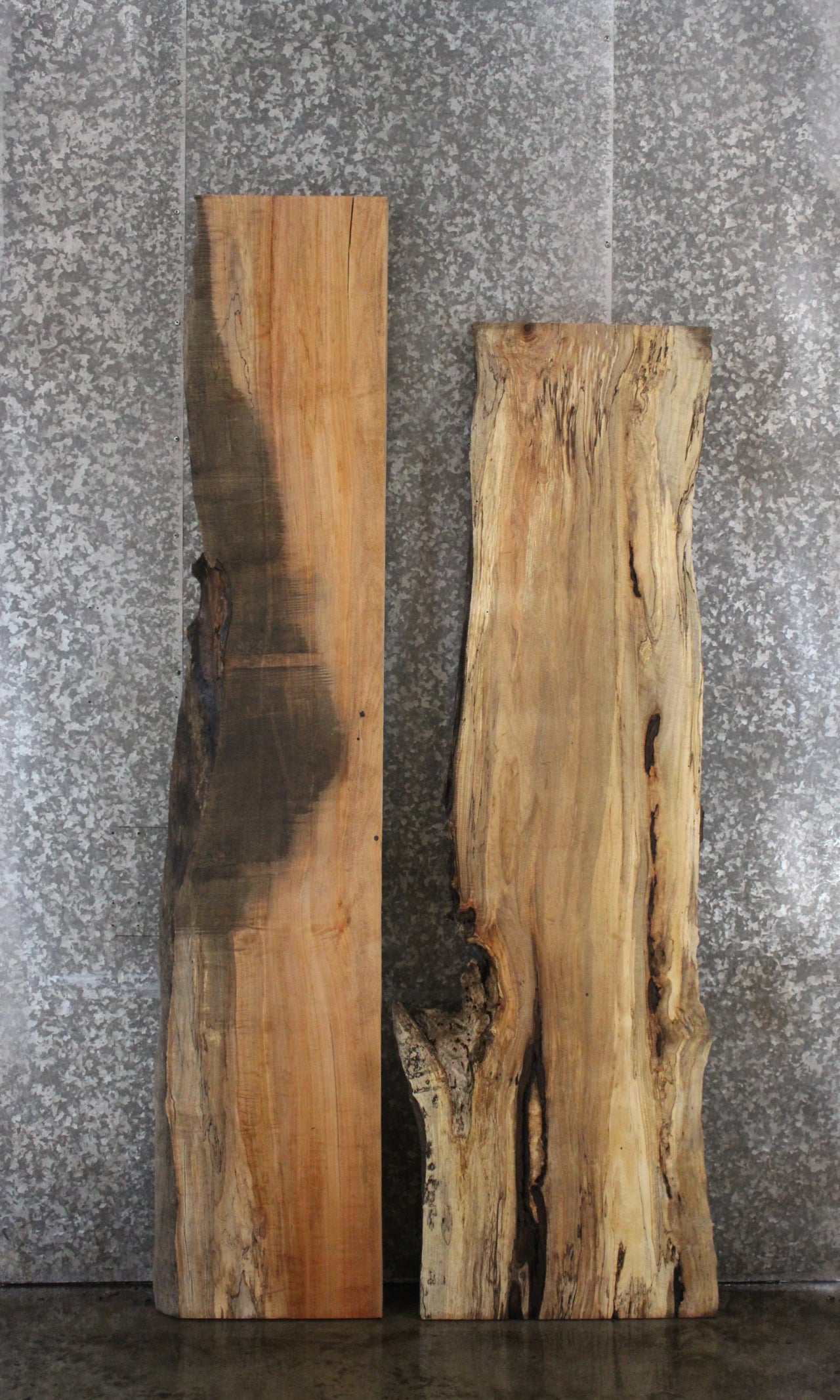 2- Spalted Maple Live Edge Bar Top/Desk Slabs, Epoxy Project 39092