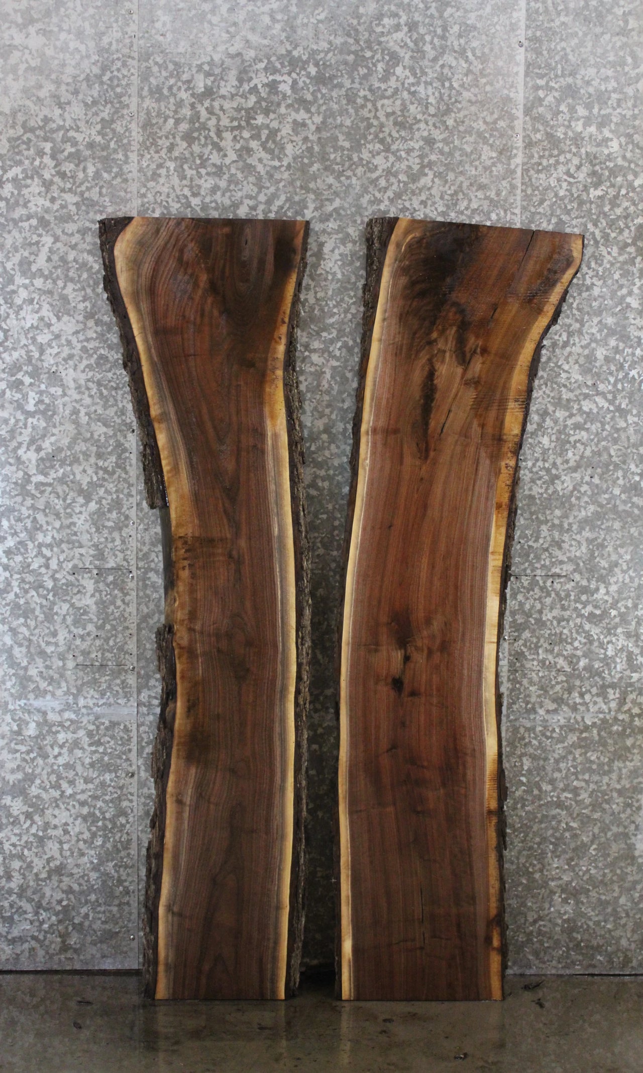 2- Black Walnut Live Edge Book Match River/Pond Table 39110