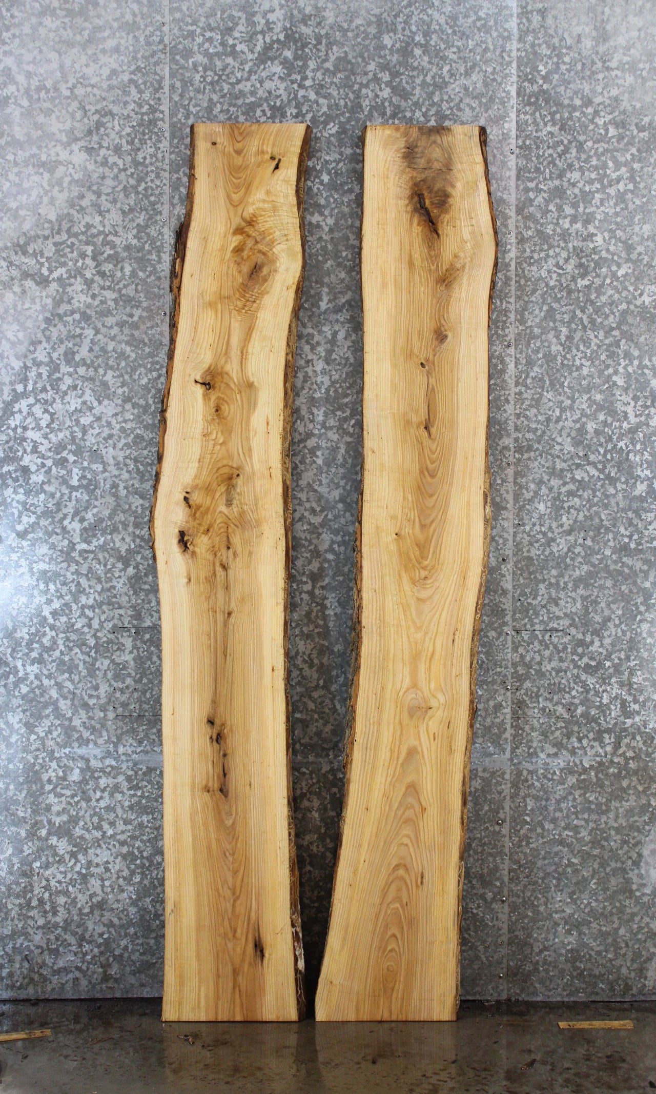 2- Ash Live Edge Book Match Shelf/DIY Slabs 39111,39116