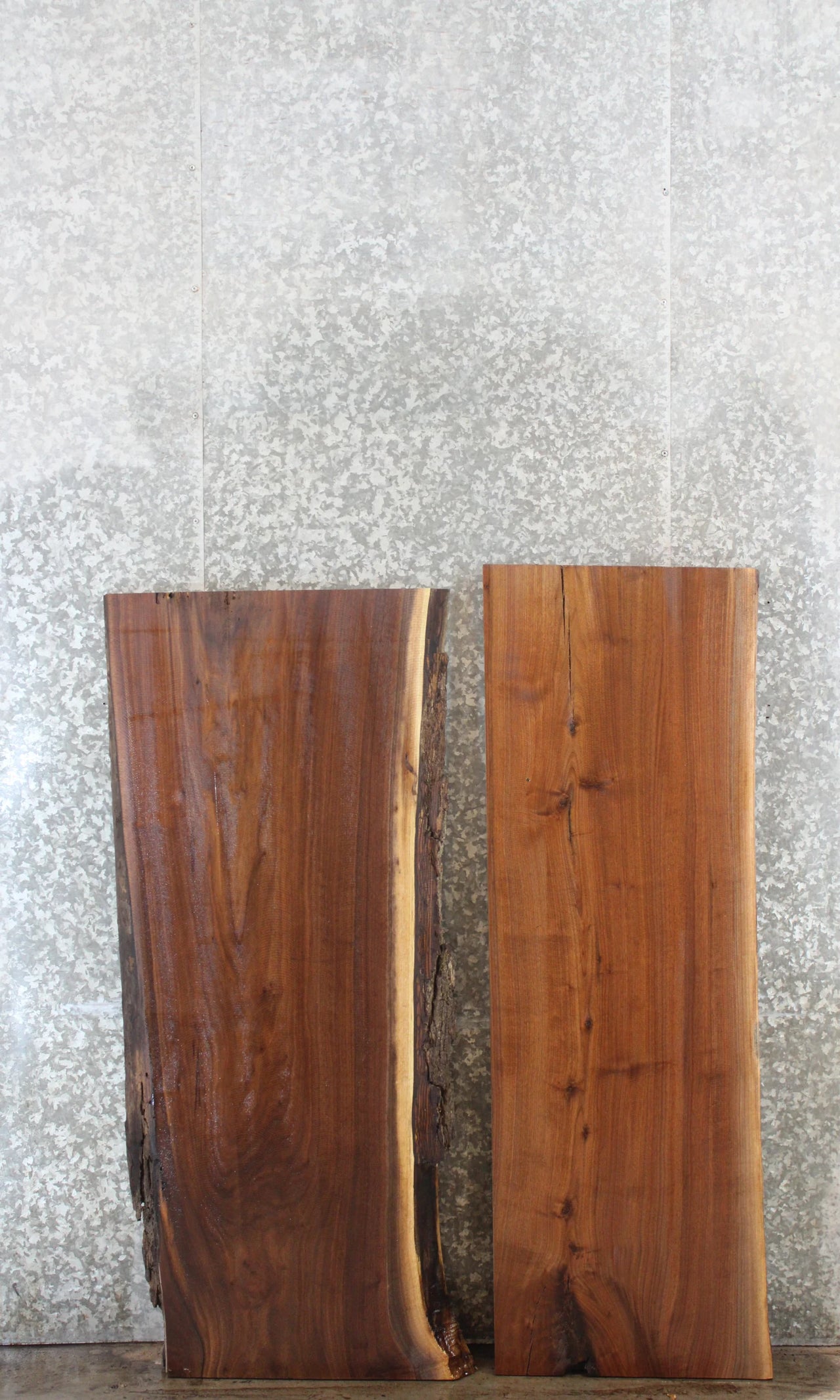 2- Rustic Live Edge Black Walnut Coffee Table Top Wood Slabs 39117-39118