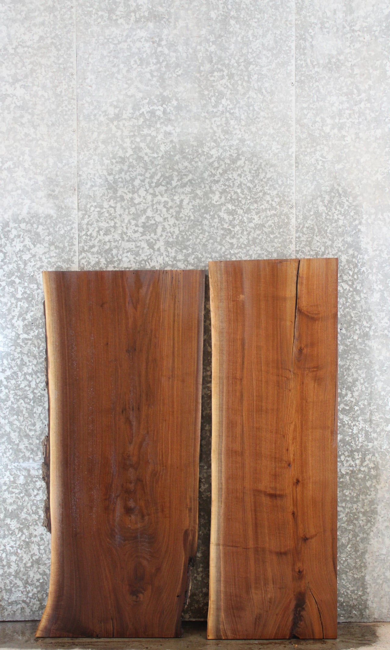 2- Rustic Live Edge Black Walnut Coffee Table Top Wood Slabs 39117-39118