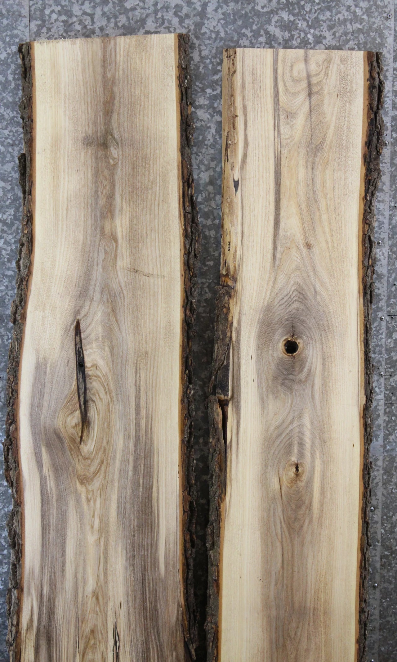 2- Live Edge Hackberry Bench Slab Set, River Table Project 39127,39134