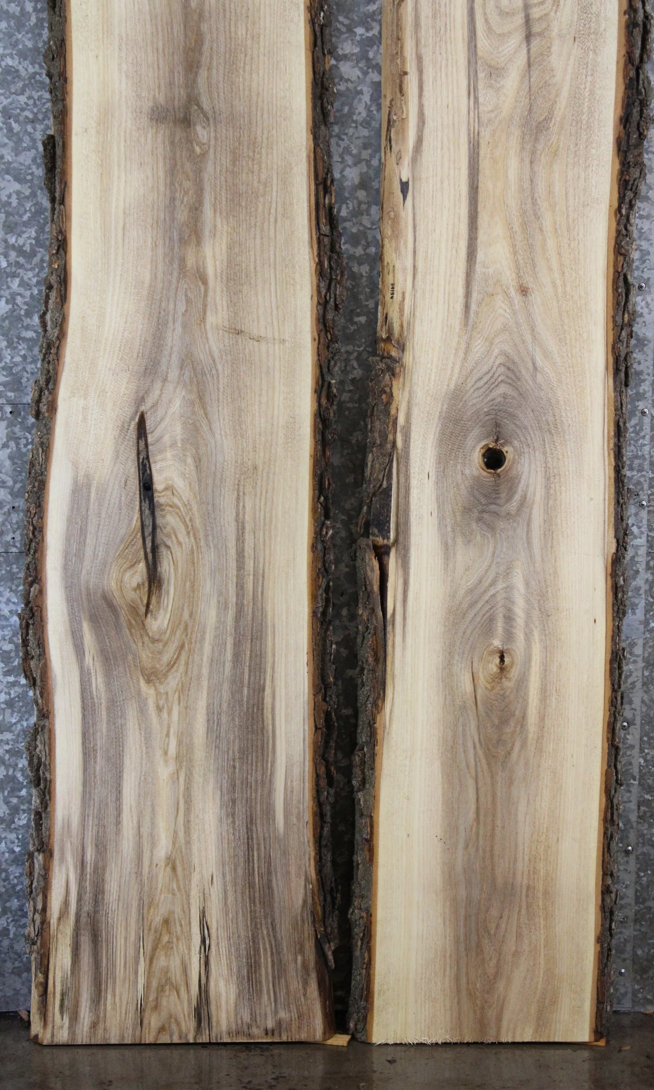 2- Live Edge Hackberry Bench Slab Set, River Table Project 39127,39134