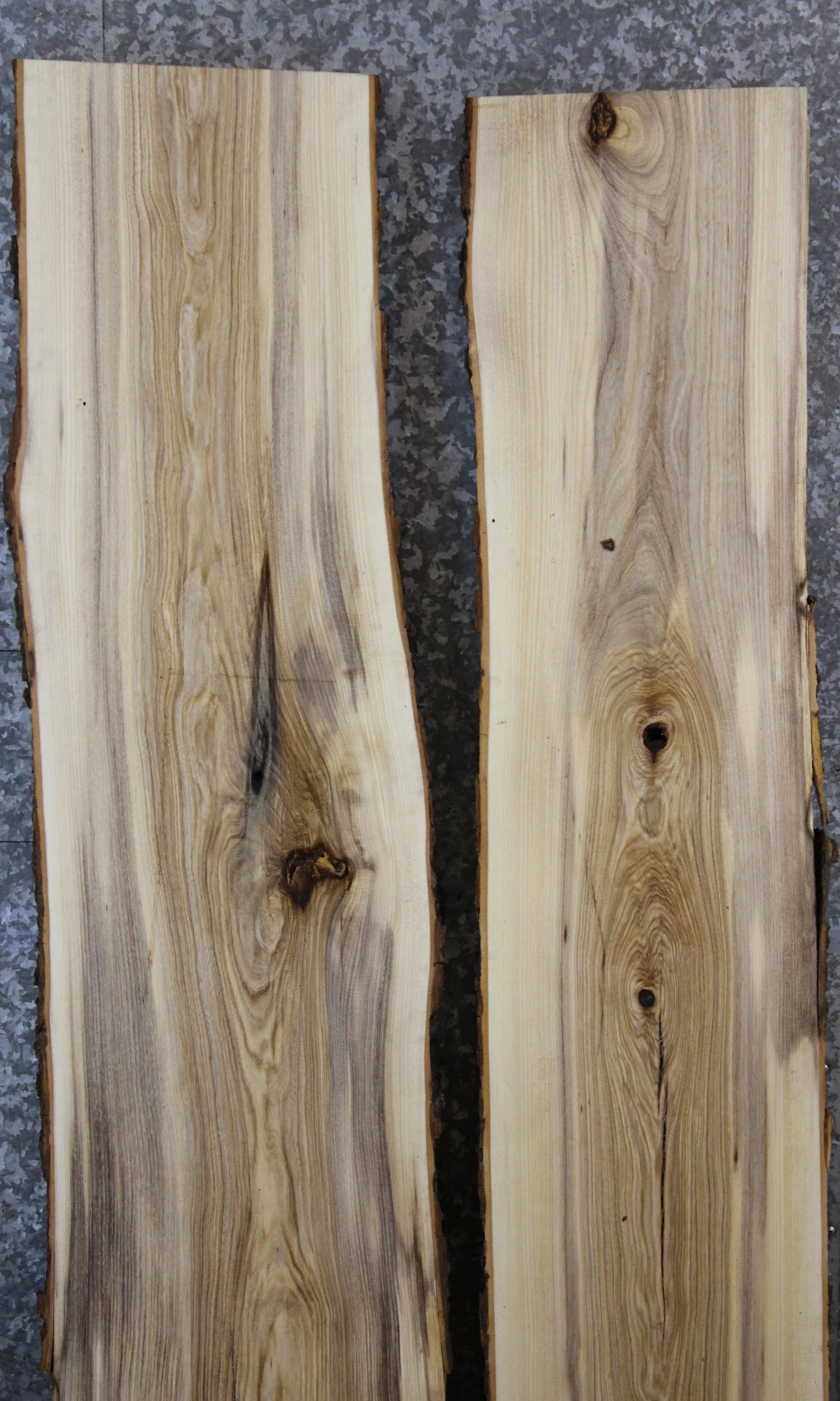2- Live Edge Hackberry Bench Slab Set, River Table Project 39127,39134