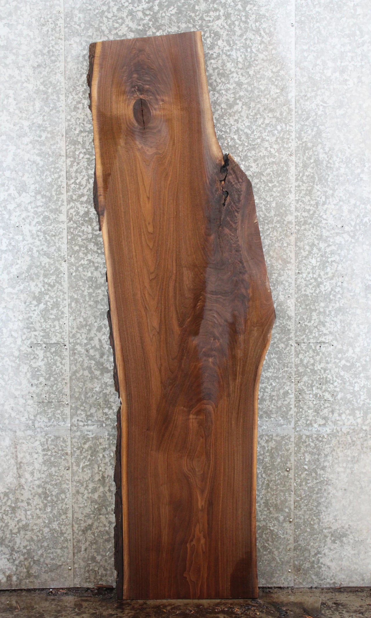 Live Edge Figured Black Walnut Bar Top Slab 39139