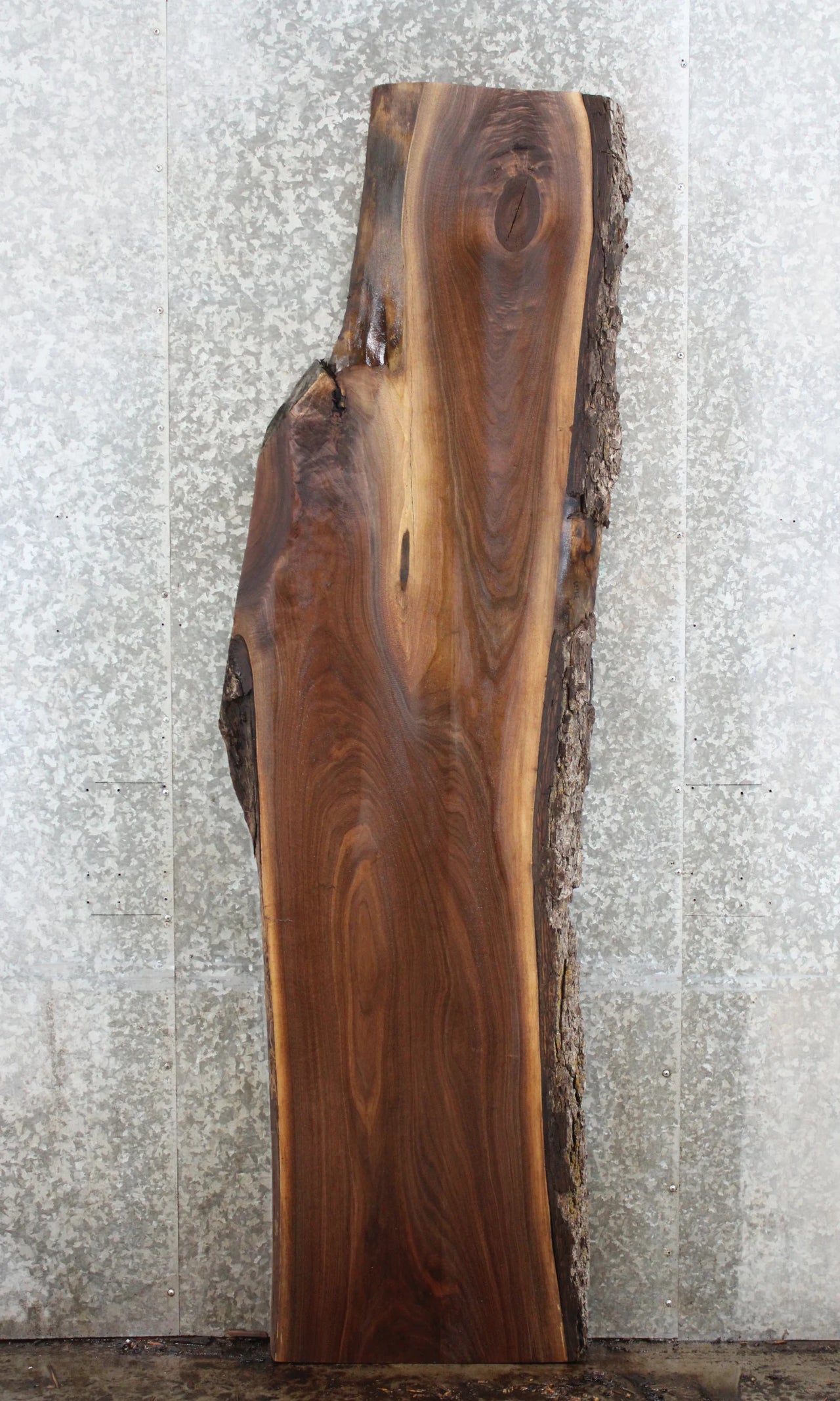 Live Edge Figured Black Walnut Bar Top Slab 39139