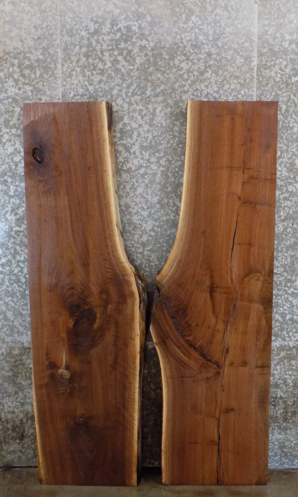 2- Bookmatched Black Walnut Live Edge Dining Table Top 39142-39143