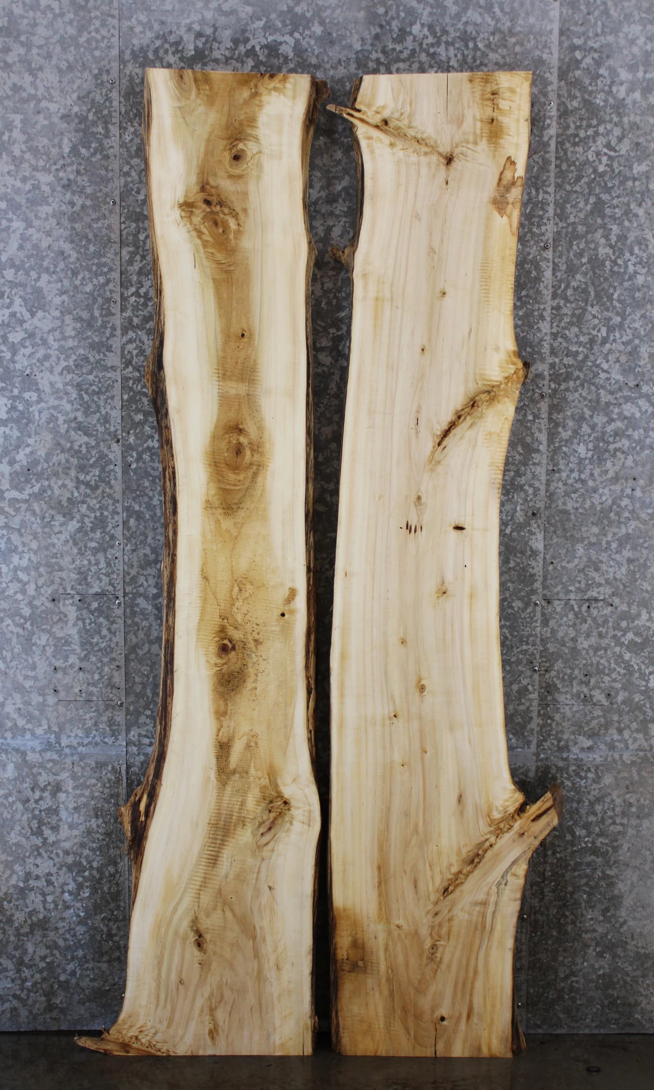 2- Bookmatched Live Edge Maple River/Kitchen Table Top 39152-39153
