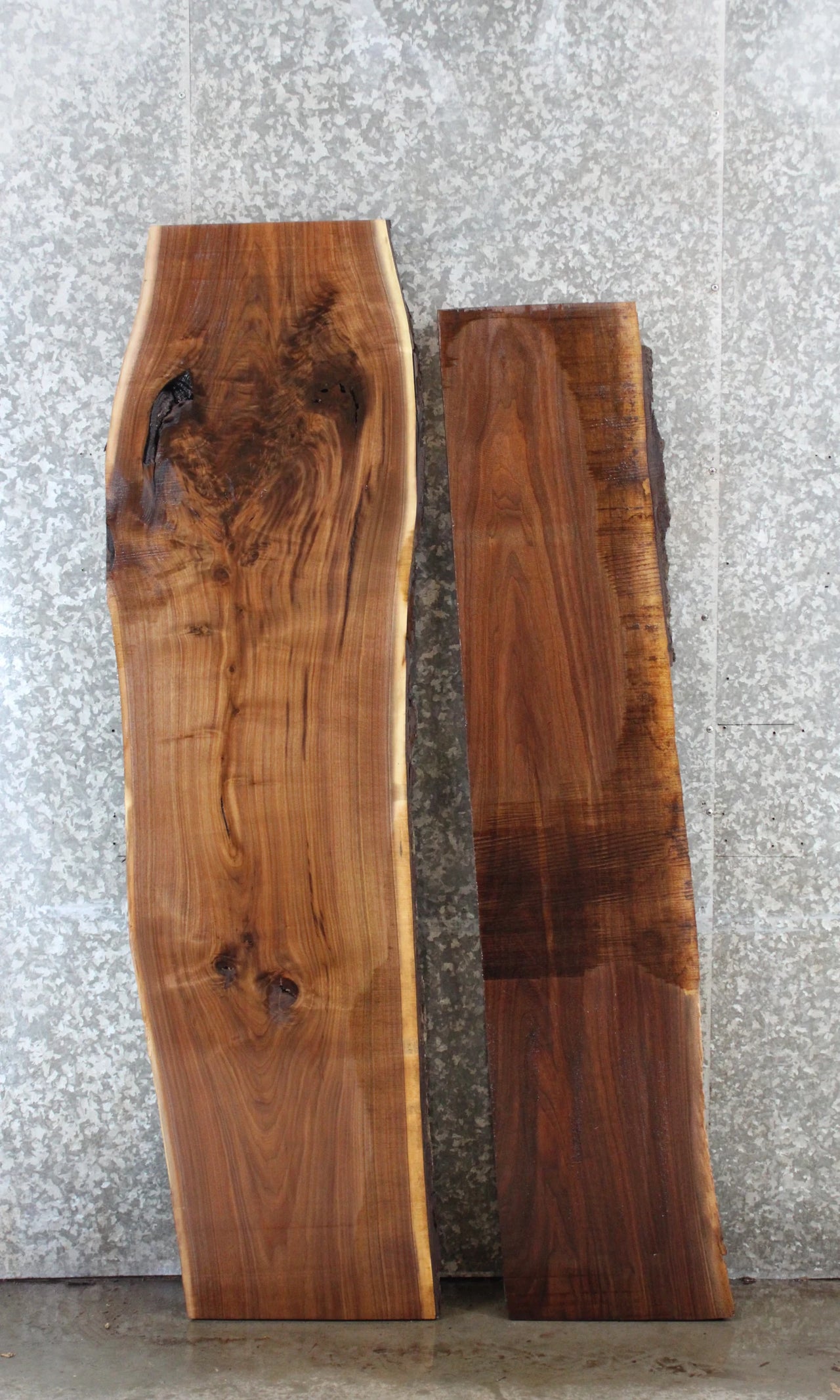 2- Walnut Live Edge Bench Slabs 39163,39165