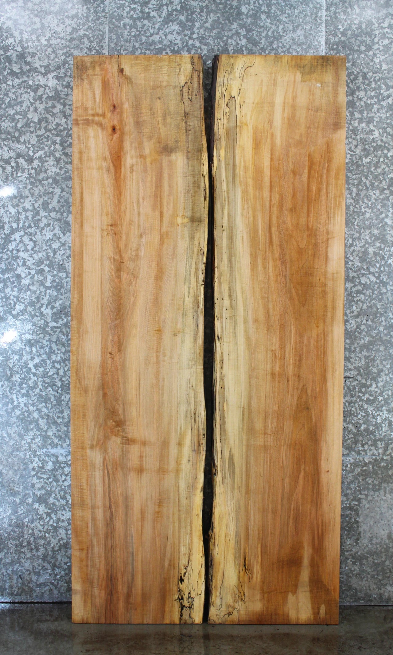 2- Live Edge Bookmatched Spalted Maple Dining/Kitchen Table Top 40760-40761