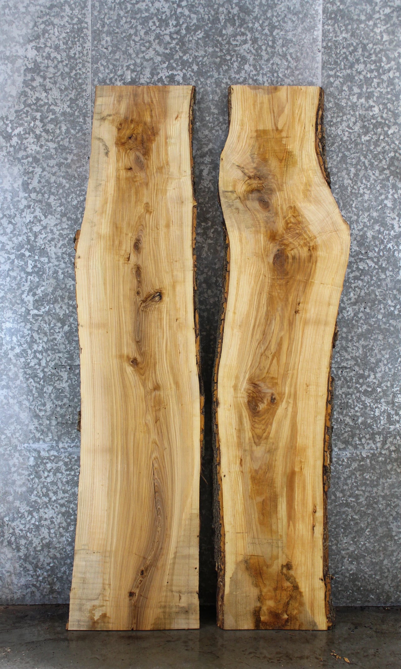 2- Ash Live Edge Book Match Table/Bar Top/Desk Slabs 39202-39203