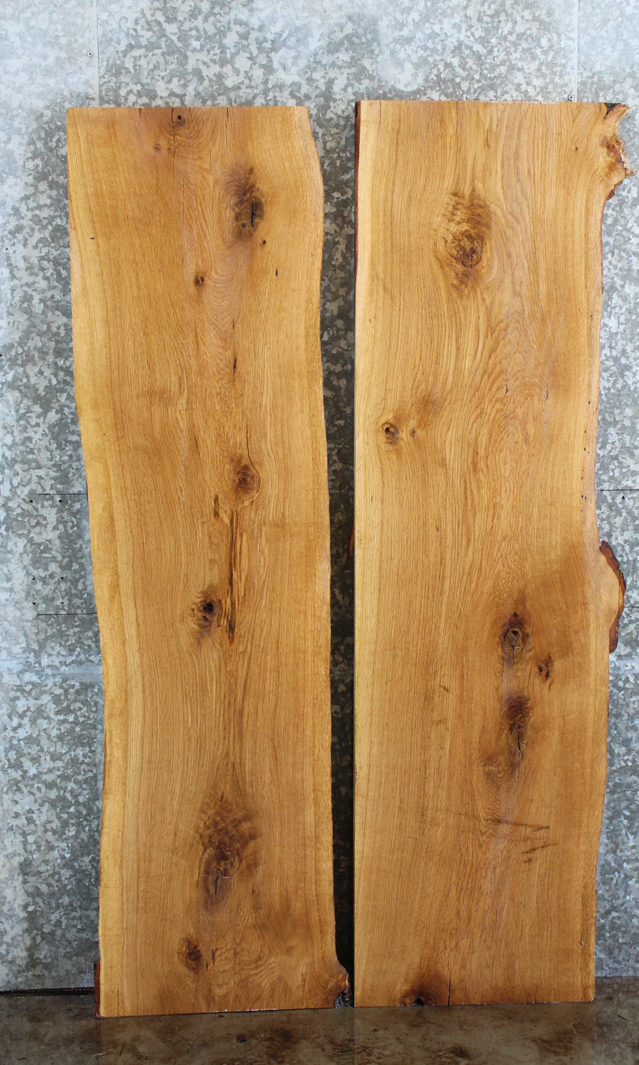 2- White Oak Live Edge Table Top Slabs, Epoxy River Project 39204-39205