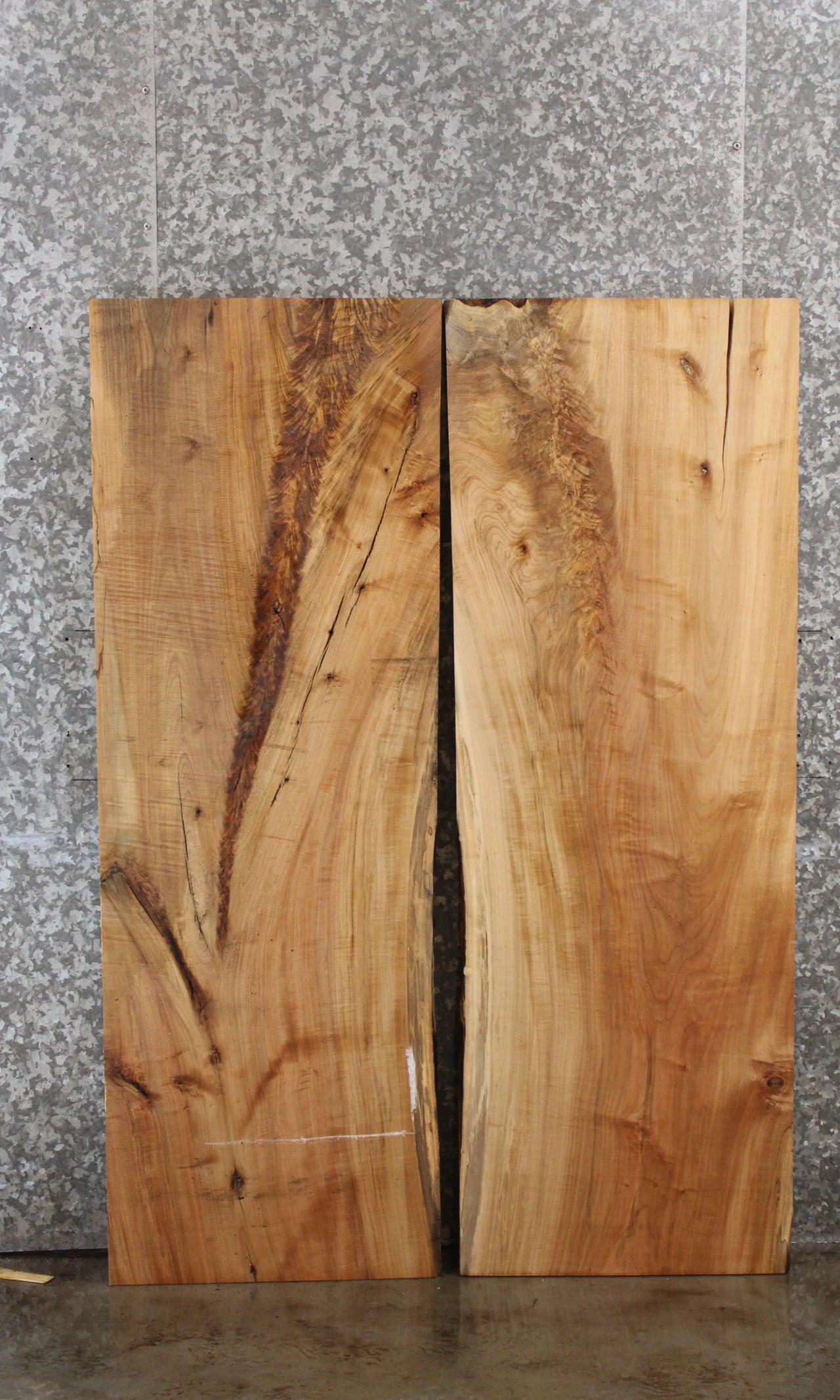 2- Maple Straight Cut Highly Figured Table Top Wood Slabs 39216-39217