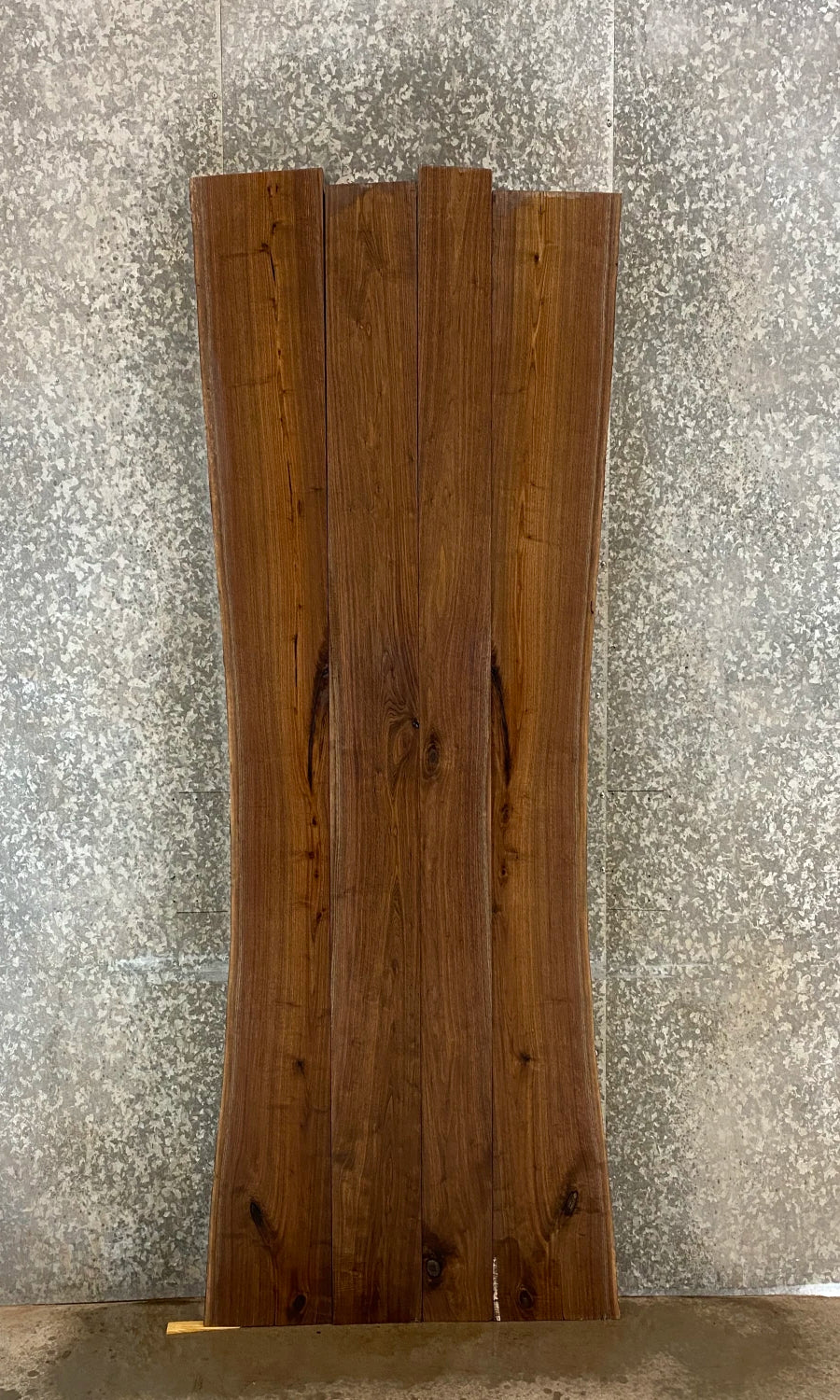 4- Live Edge Black Walnut Slab Dining Table Top Set, Office Desk 39236-39239