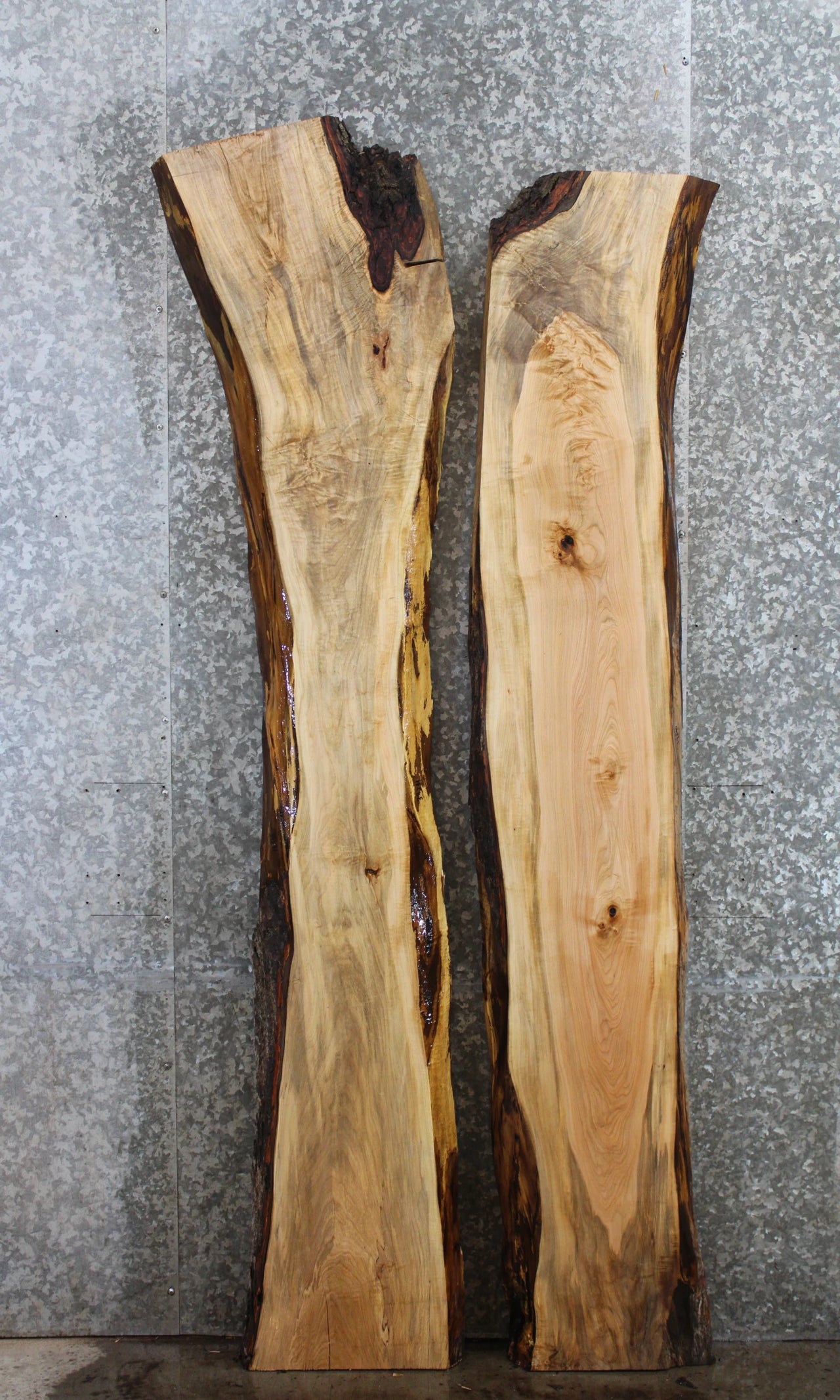 2- Live Edge Spalted Maple Table Top Slabs, Epoxy River Project 39240-39241