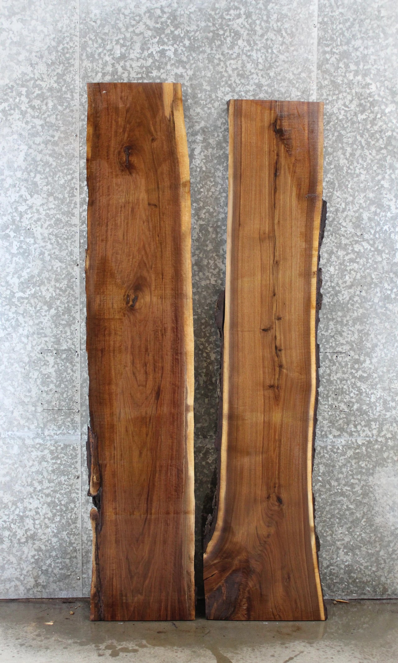 2- Black Walnut Live Edge Floating Shelves/River Table Slabs 39252-39253