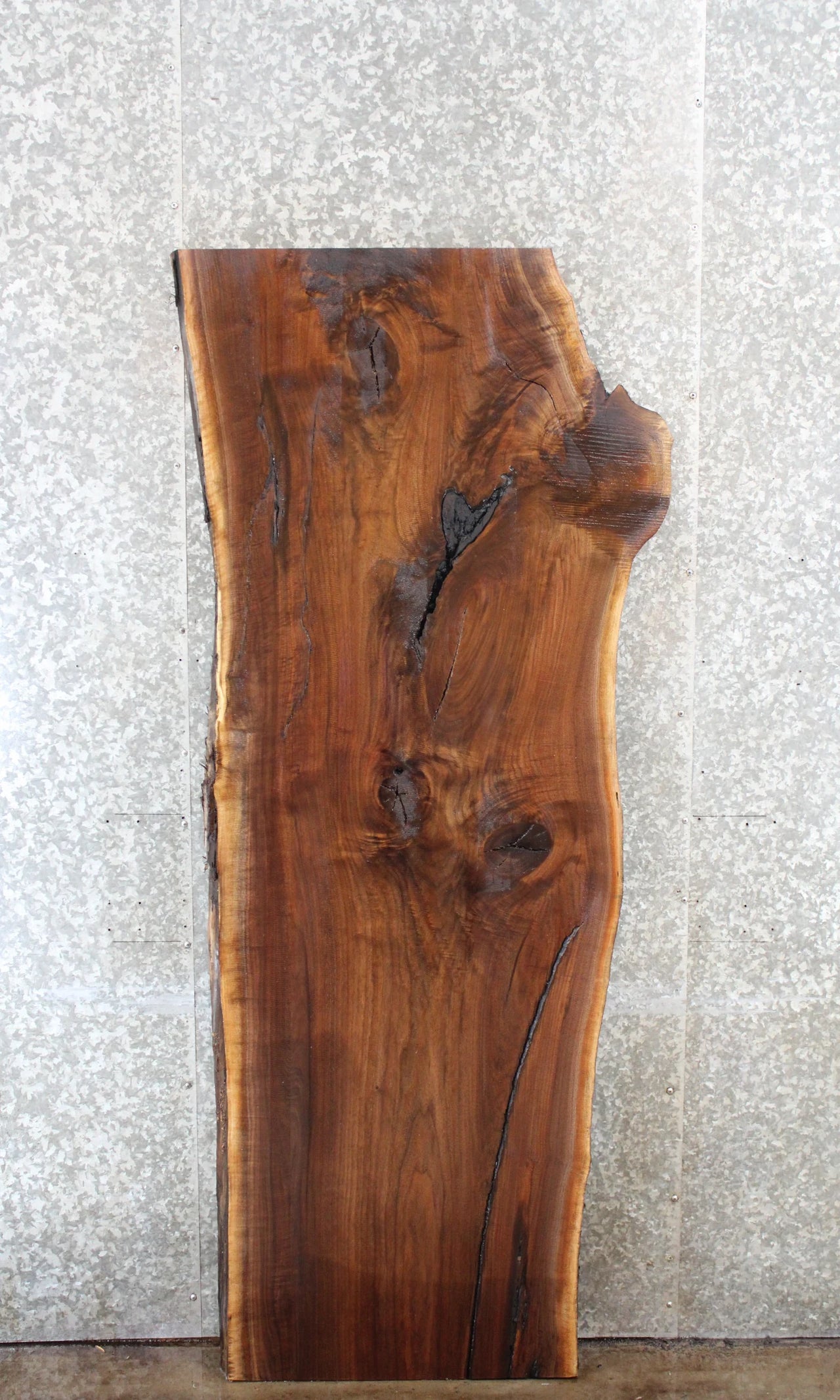 Rustic Natural Edge Black Walnut Office Desk Top Slab 39273