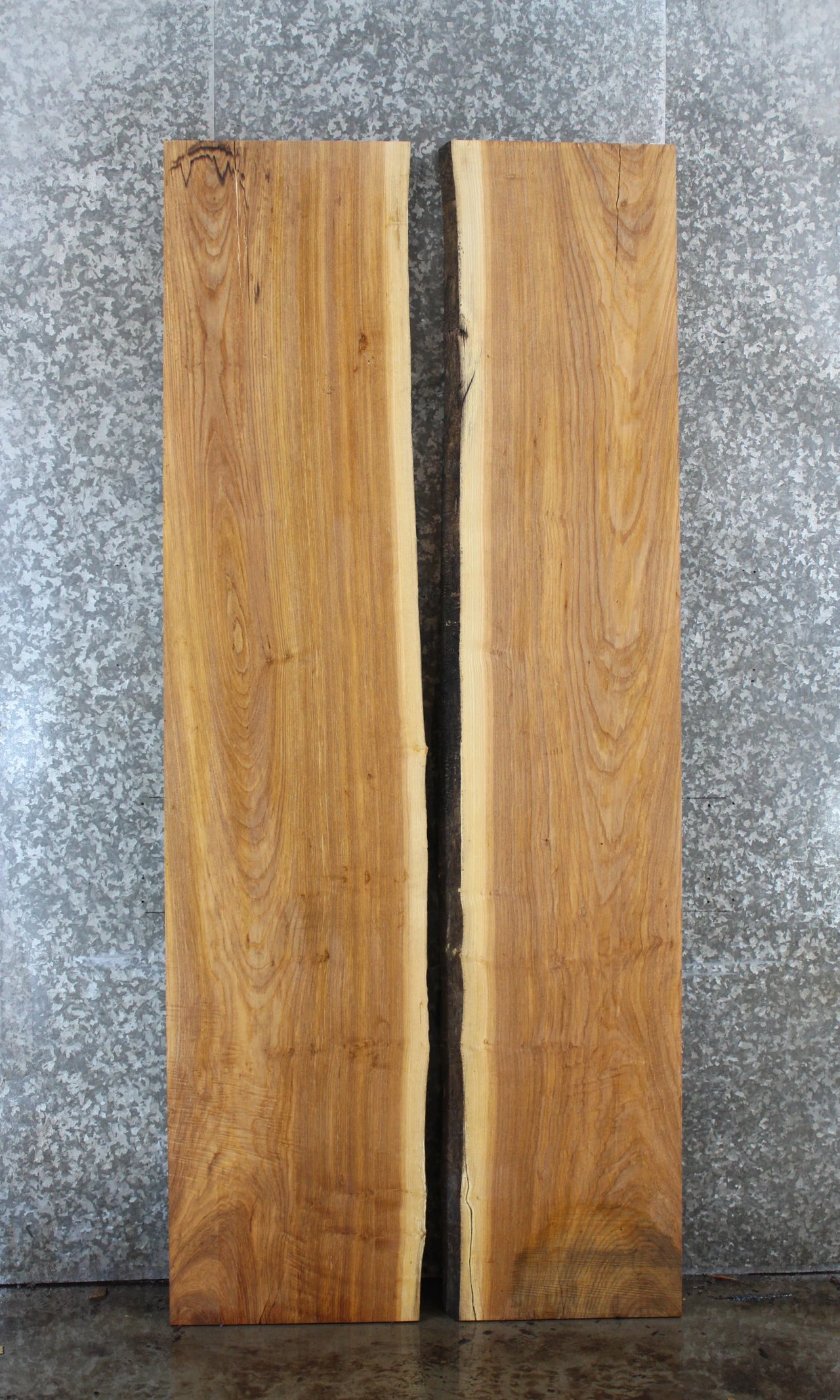 2- Ash Live Edge Book Match Dining Table Top Slabs 39280-39281