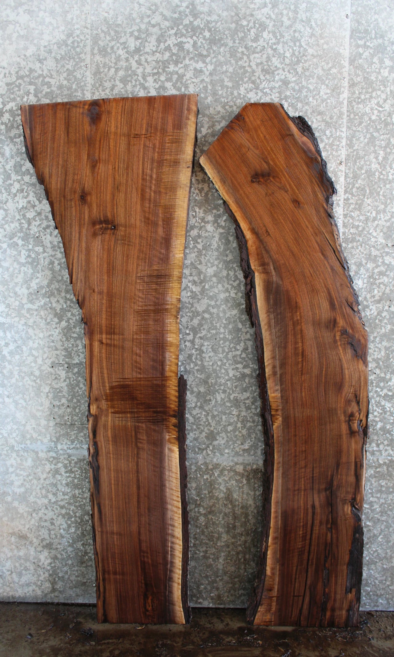 2- Live Edge Black Walnut Kitchen Table/Desk Top Slab 39283-39284